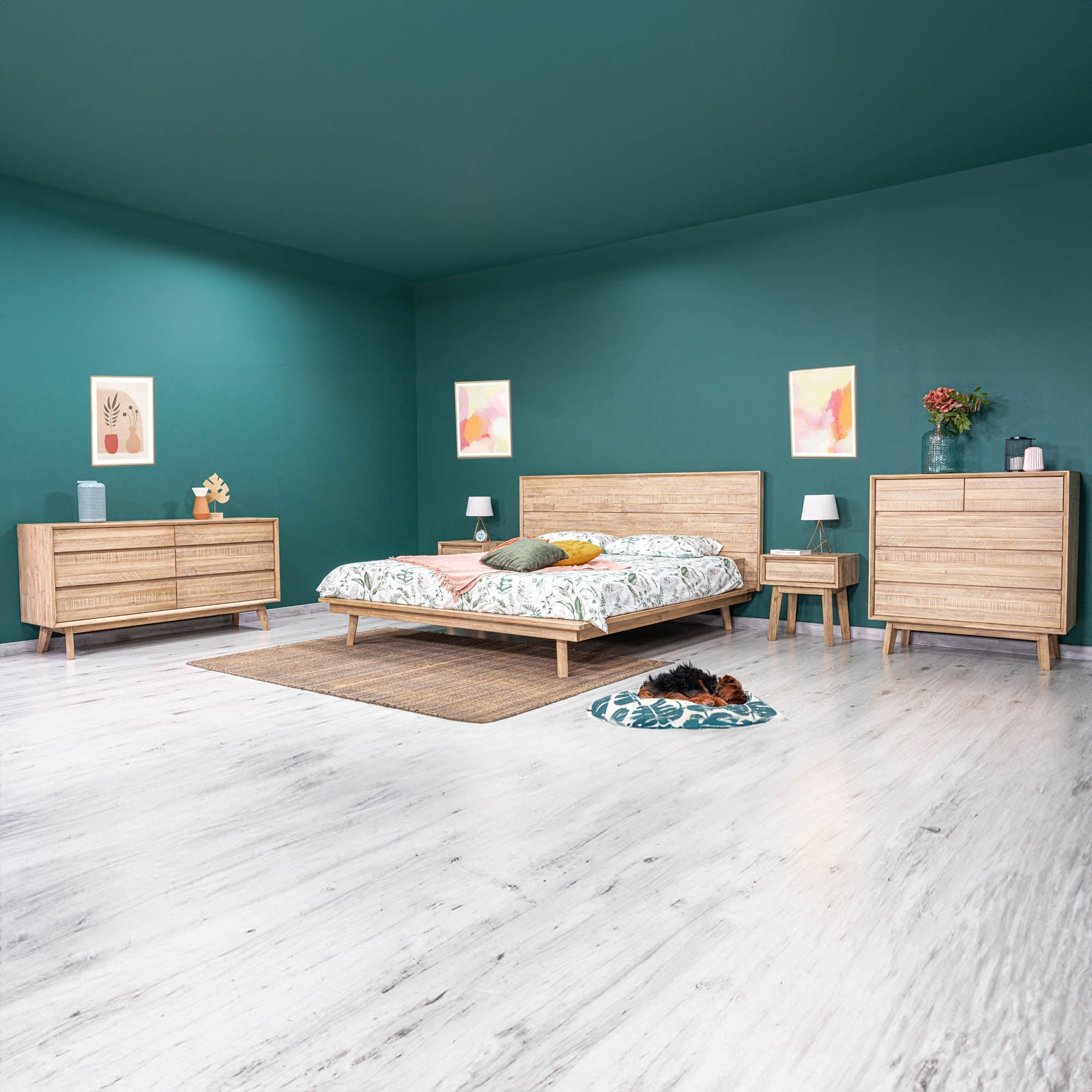 Gia 6 Drawer Dresser - Light Driftwood - Central Designs