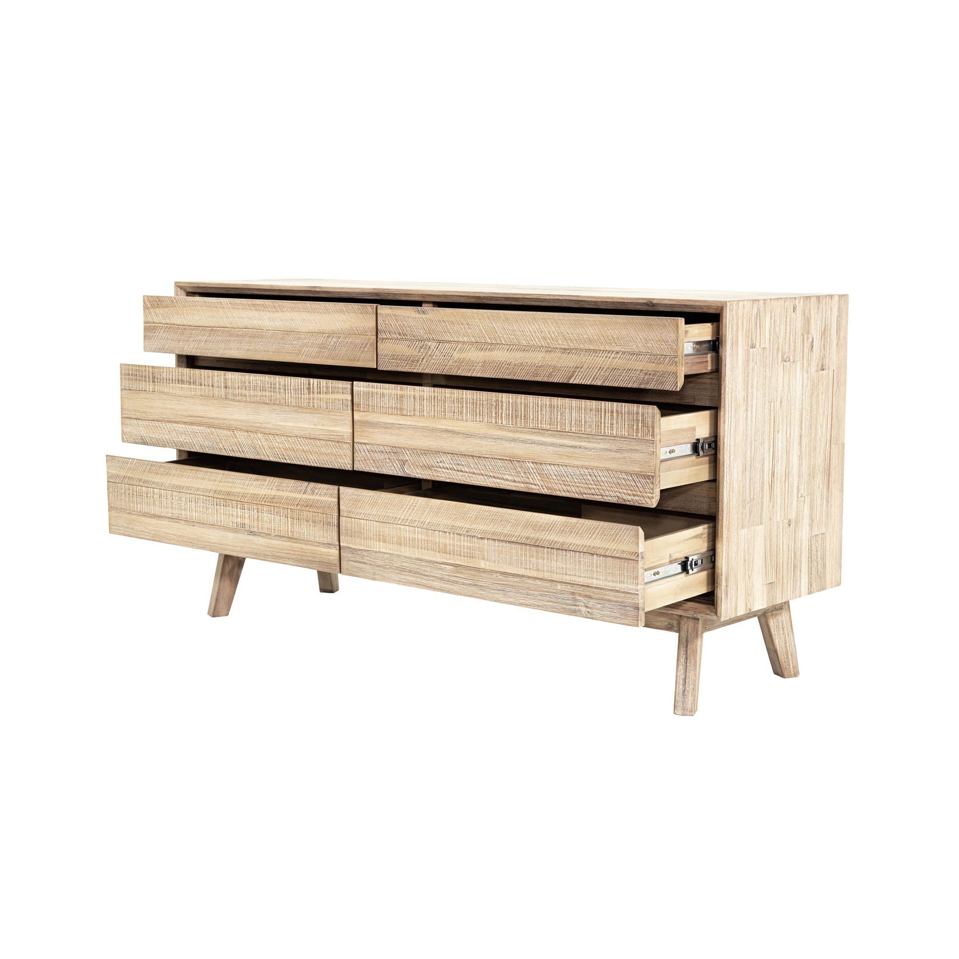 Gia 6 Drawer Dresser - Light Driftwood - Central Designs