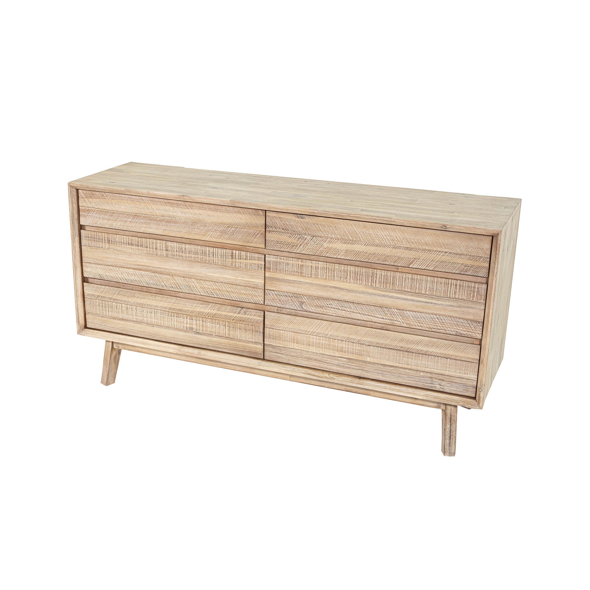 Gia 6 Drawer Dresser - Light Driftwood - Central Designs