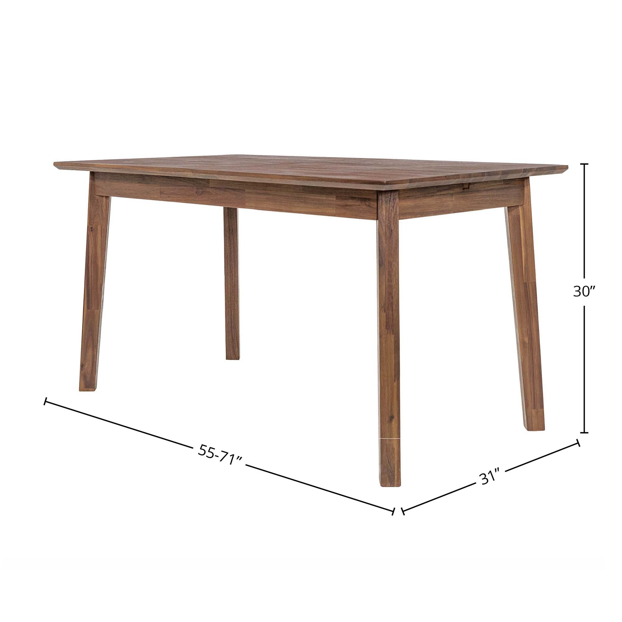 Gia Small Extension Dining Table w/ Butterfly System 55/71” - Warm Pecan - Central Designs