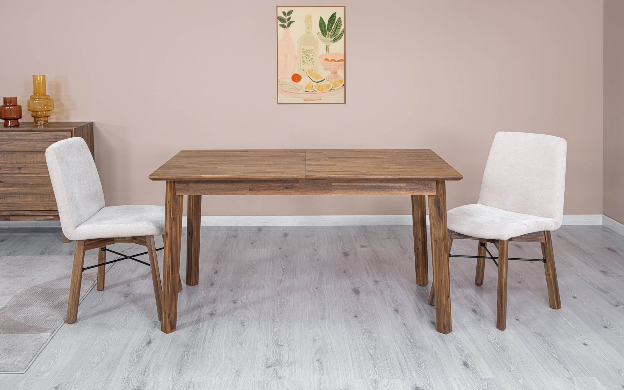 Gia Small Extension Dining Table w/ Butterfly System 55/71” - Warm Pecan - Central Designs