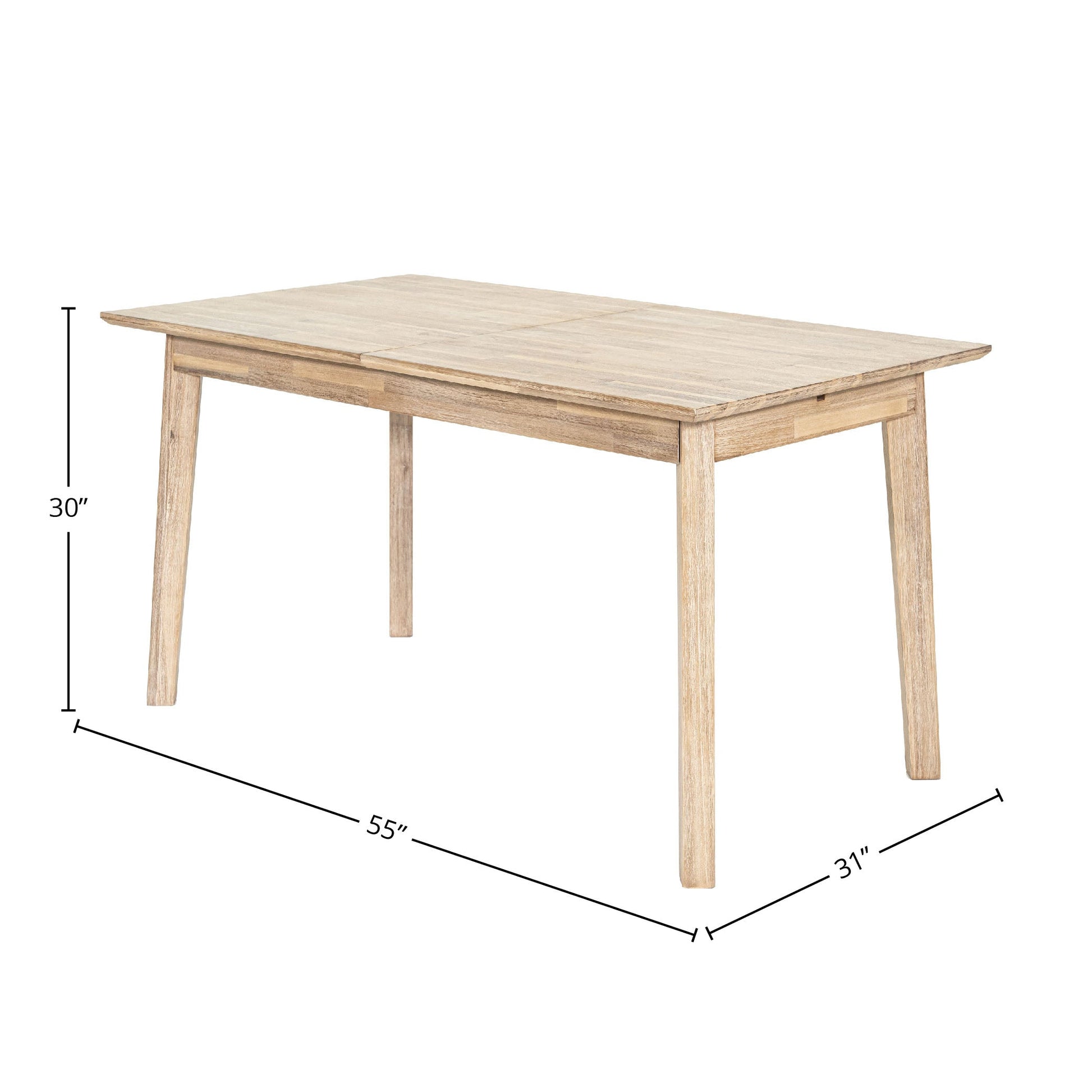 Gia Small Extension Dining Table w/ Butterfly System 55/71” - Light Driftwood - Central Designs