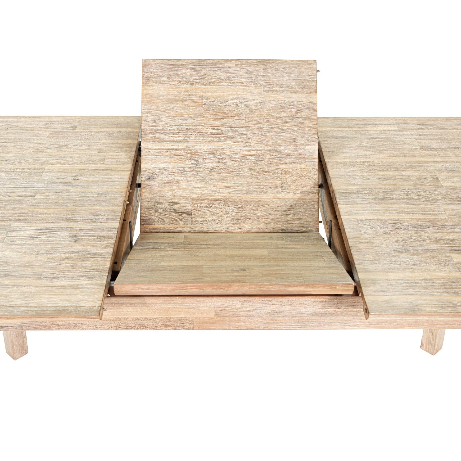 Gia Small Extension Dining Table w/ Butterfly System 55/71” - Light Driftwood - Central Designs