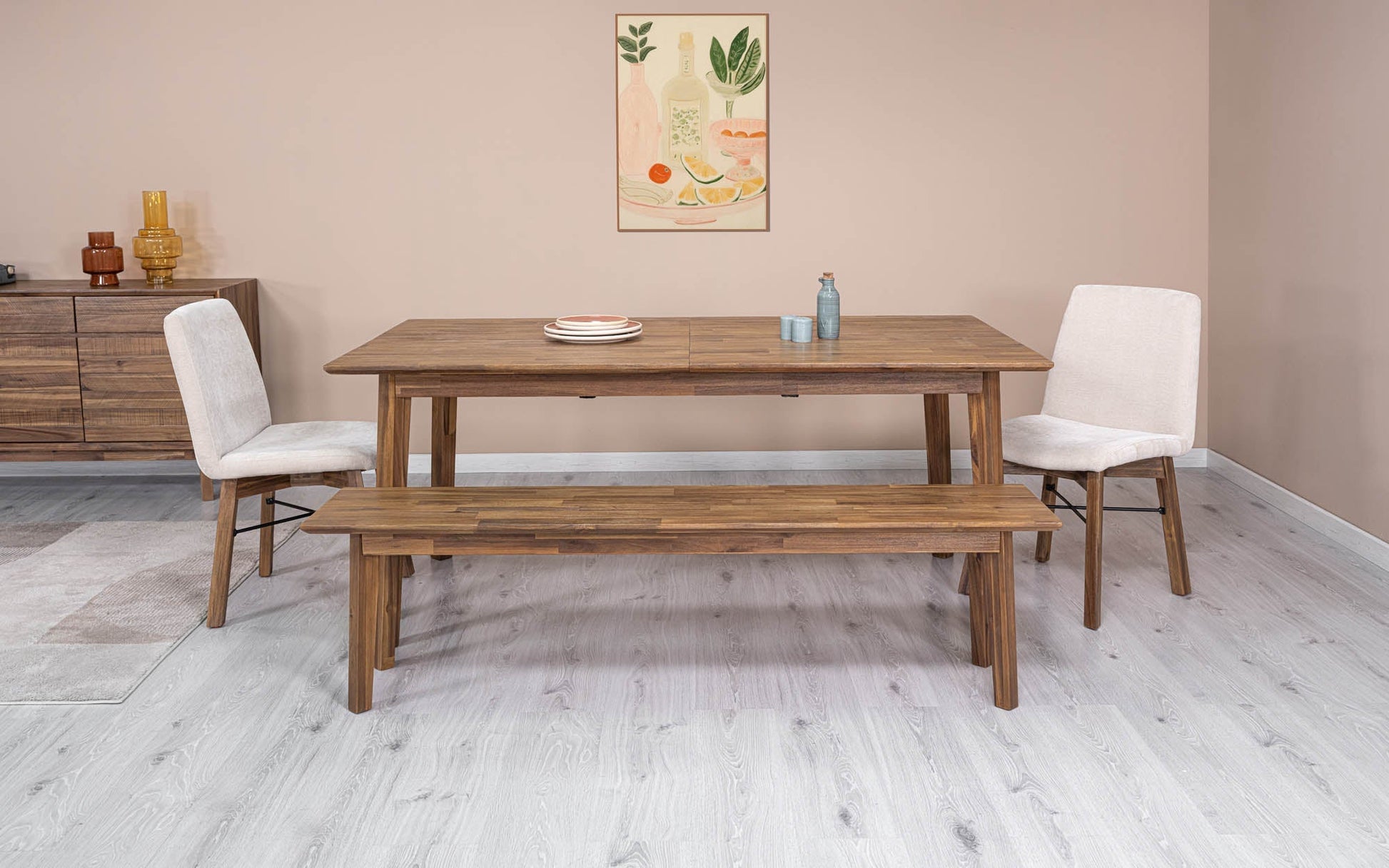 Gia Extension Dining Table 71/102" - Warm Pecan - Central Designs