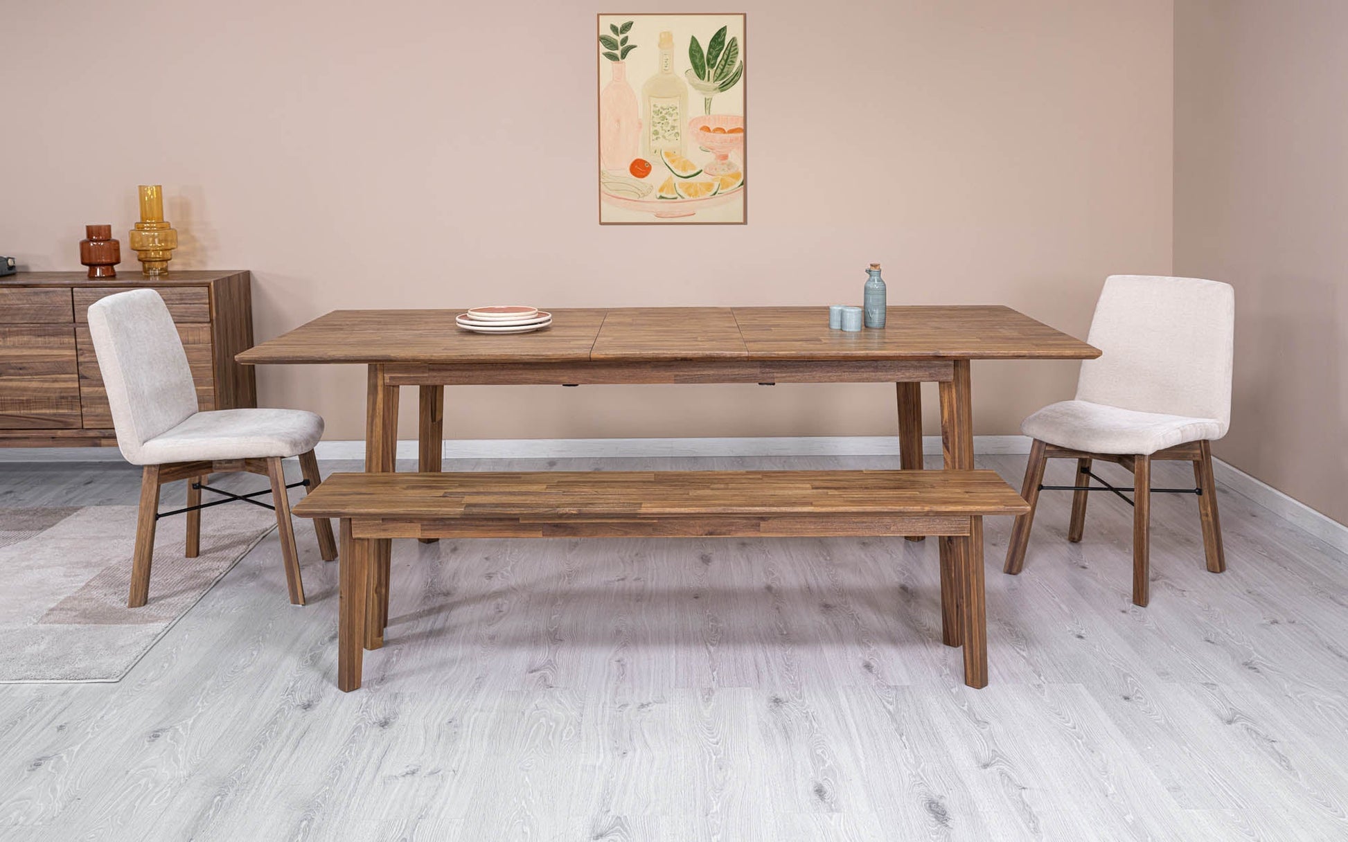 Gia Extension Dining Table 71/102" - Warm Pecan - Central Designs