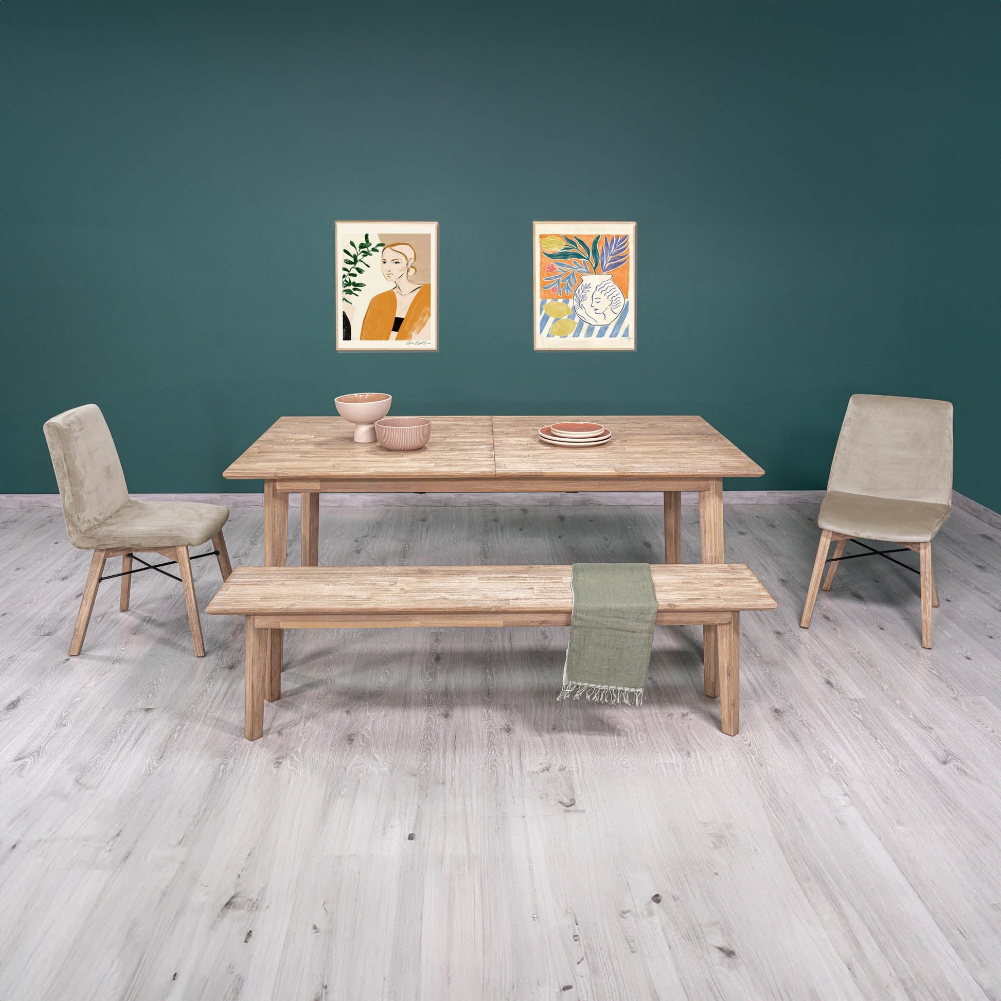 Gia Extension Dining Table 71/102" - Light Driftwood - Central Designs