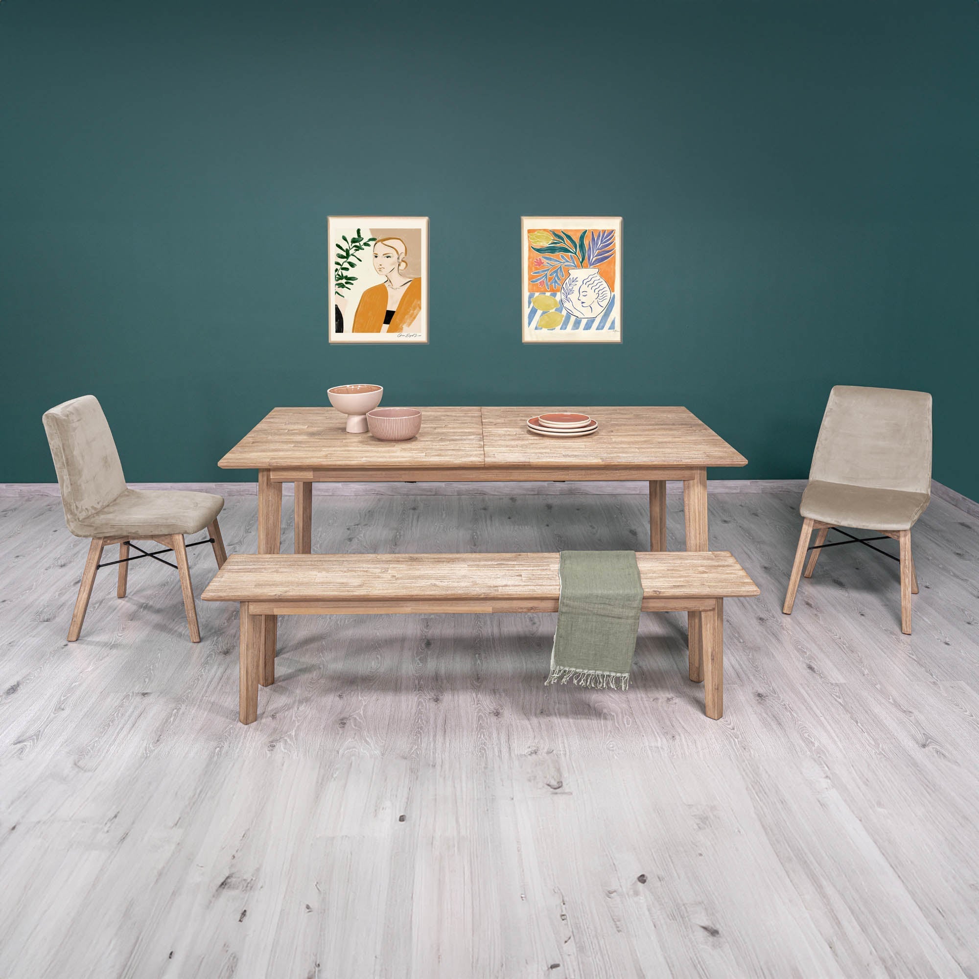 Gia Extension Dining Table 71/102" - Light Driftwood - Central Designs