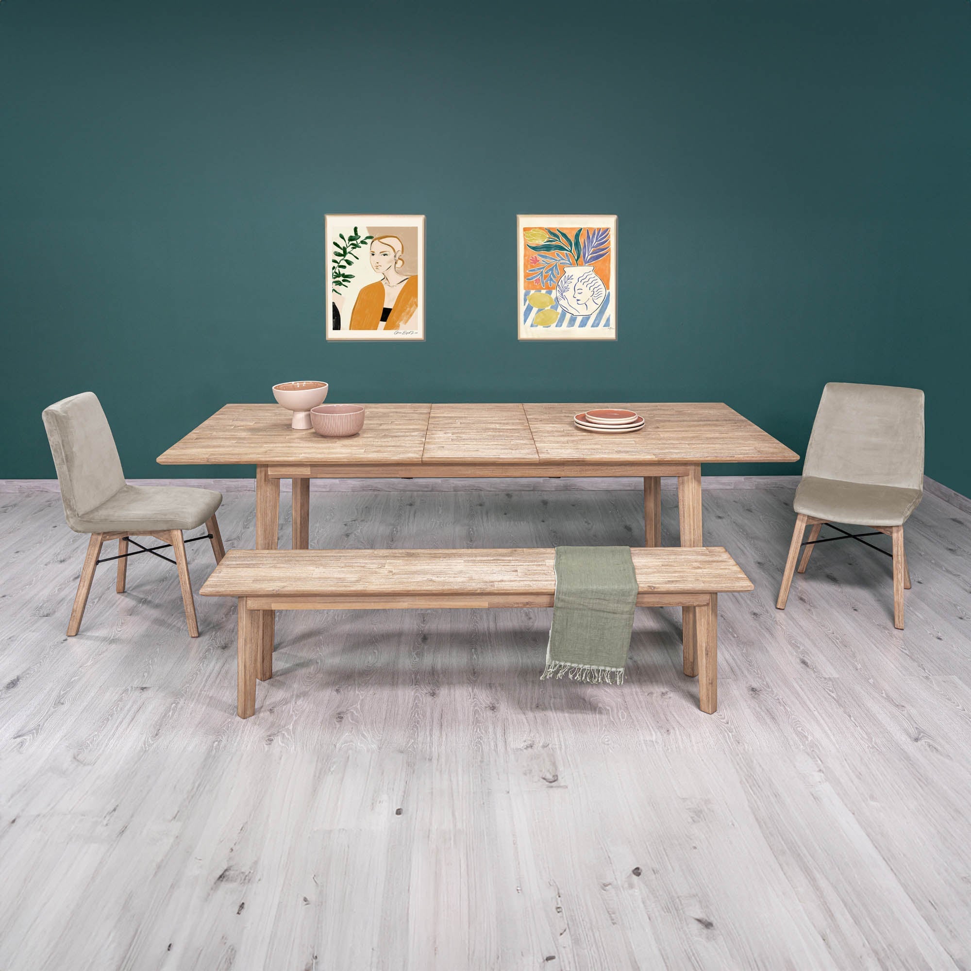 Gia Extension Dining Table 71/102" - Light Driftwood - Central Designs