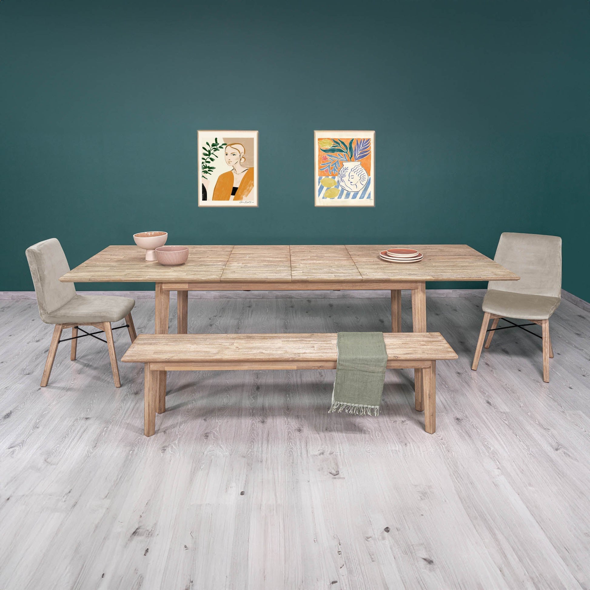 Gia Extension Dining Table 71/102" - Light Driftwood - Central Designs