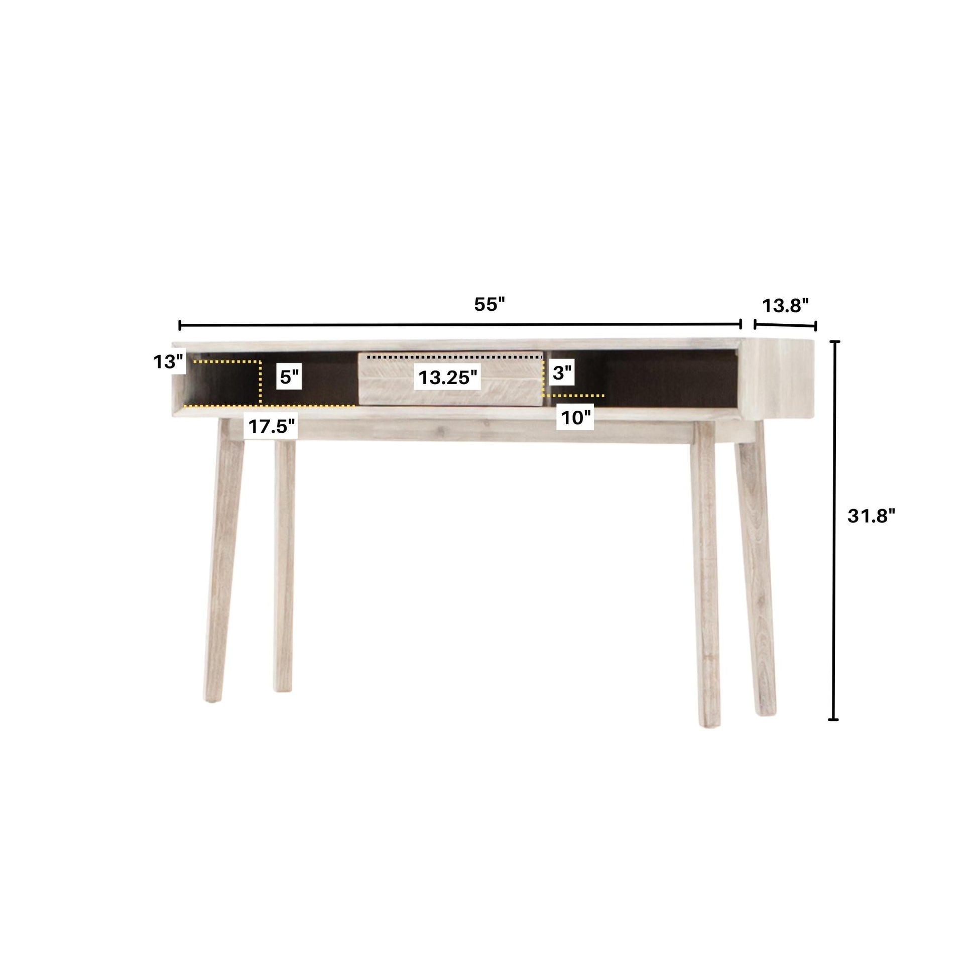 Gia Console Table - Light Driftwood - Central Designs