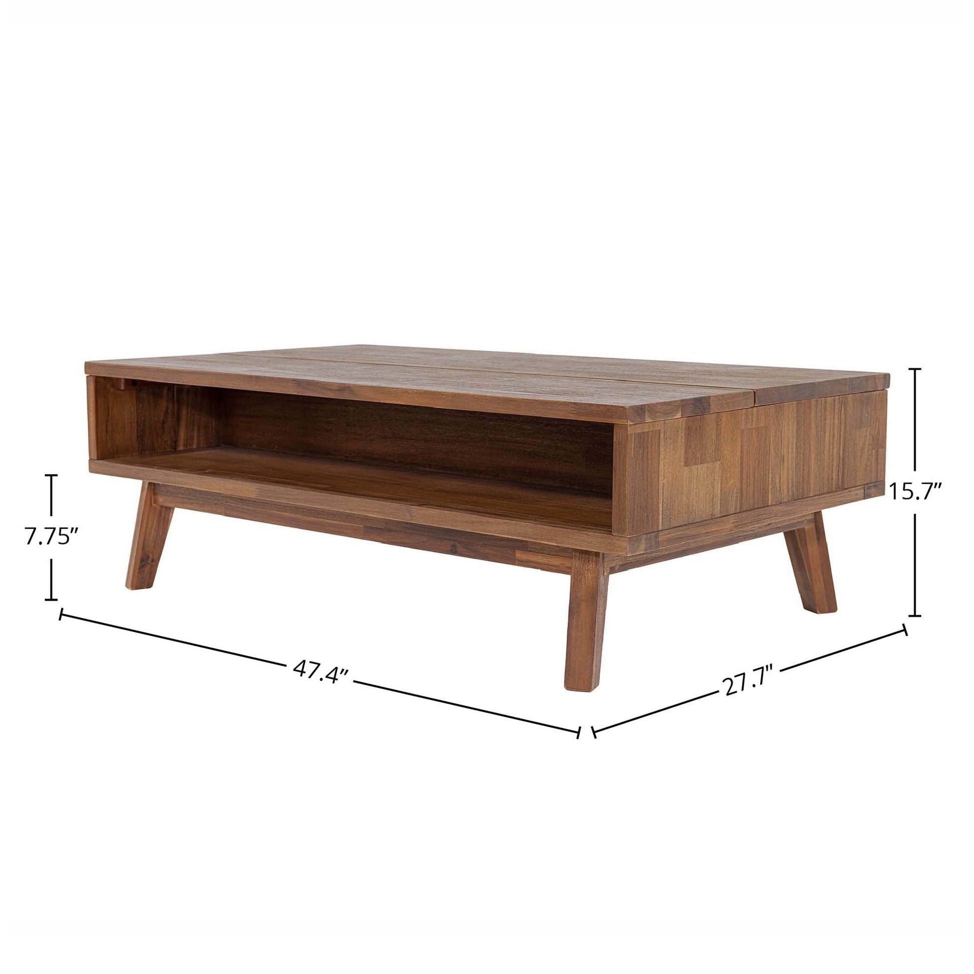 Gia Coffee Table w/ Lift Top - Warm Pecan - Central Designs