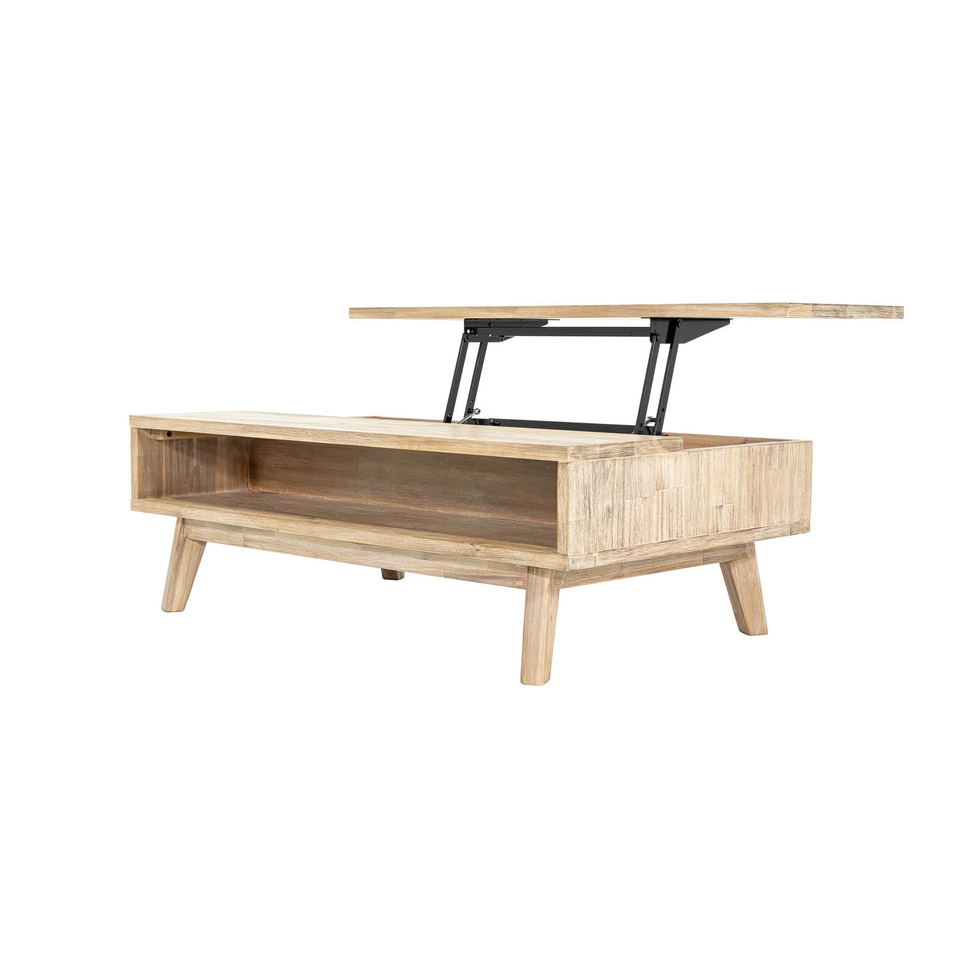 Gia Coffee Table w/ Lift Top - Light Driftwood - Central Designs