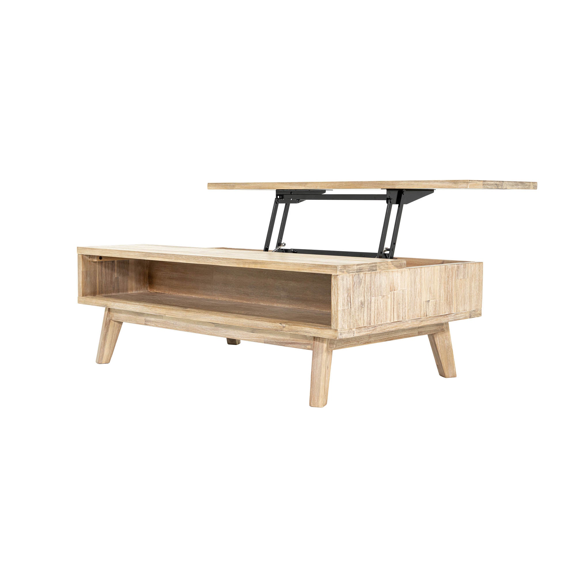 Gia Coffee Table w/ Lift Top - Light Driftwood - Central Designs