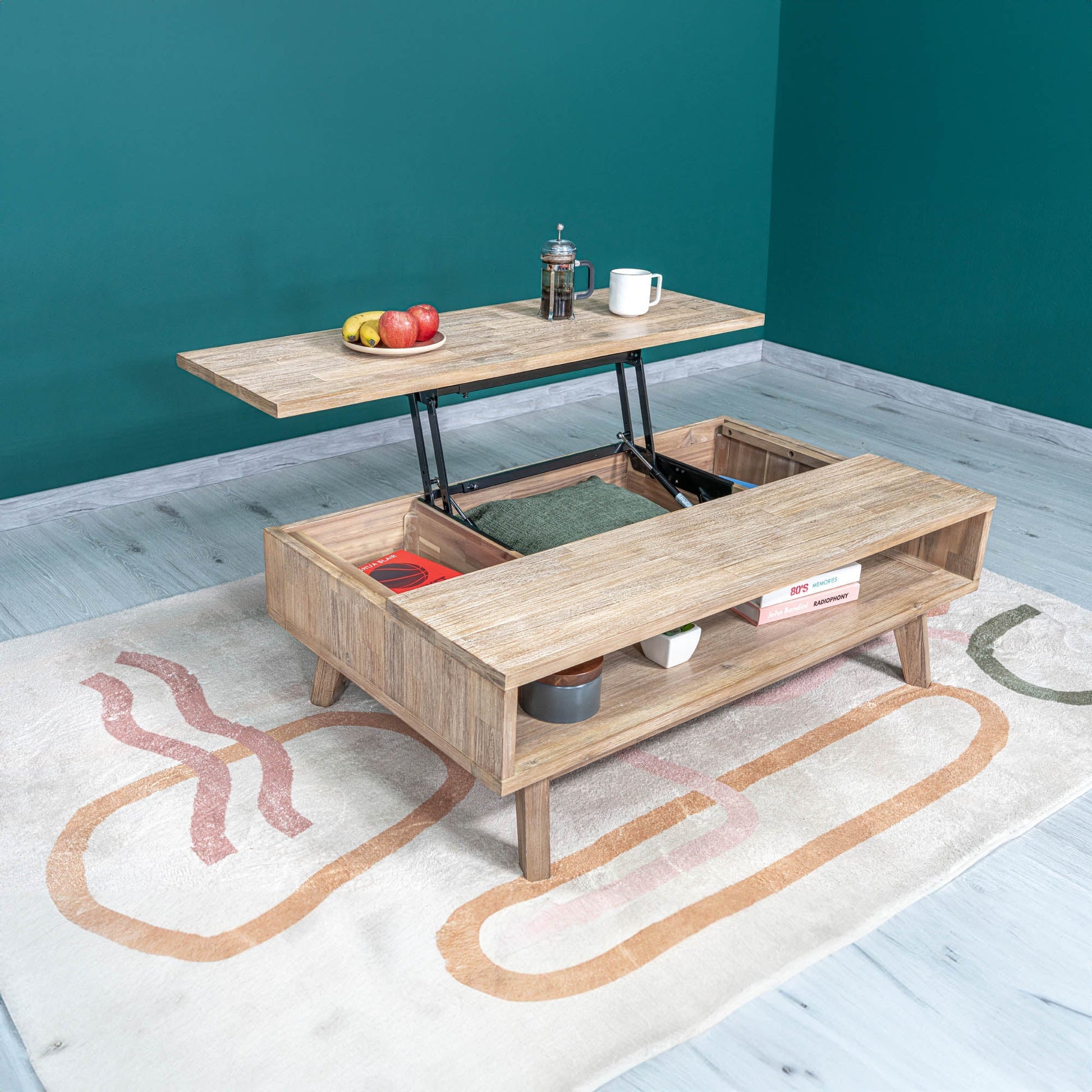 Gia Coffee Table w/ Lift Top - Light Driftwood - Central Designs