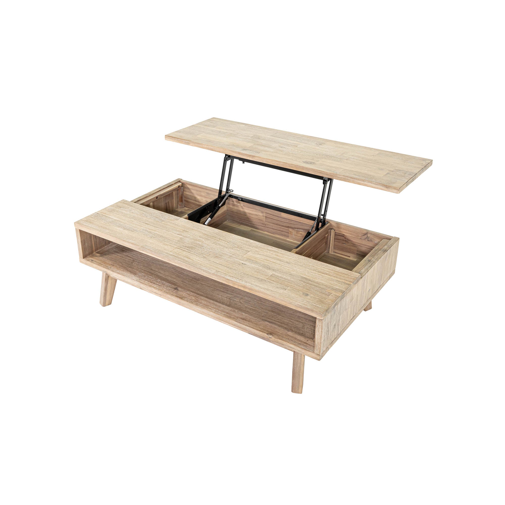 Gia Coffee Table w/ Lift Top - Light Driftwood - Central Designs