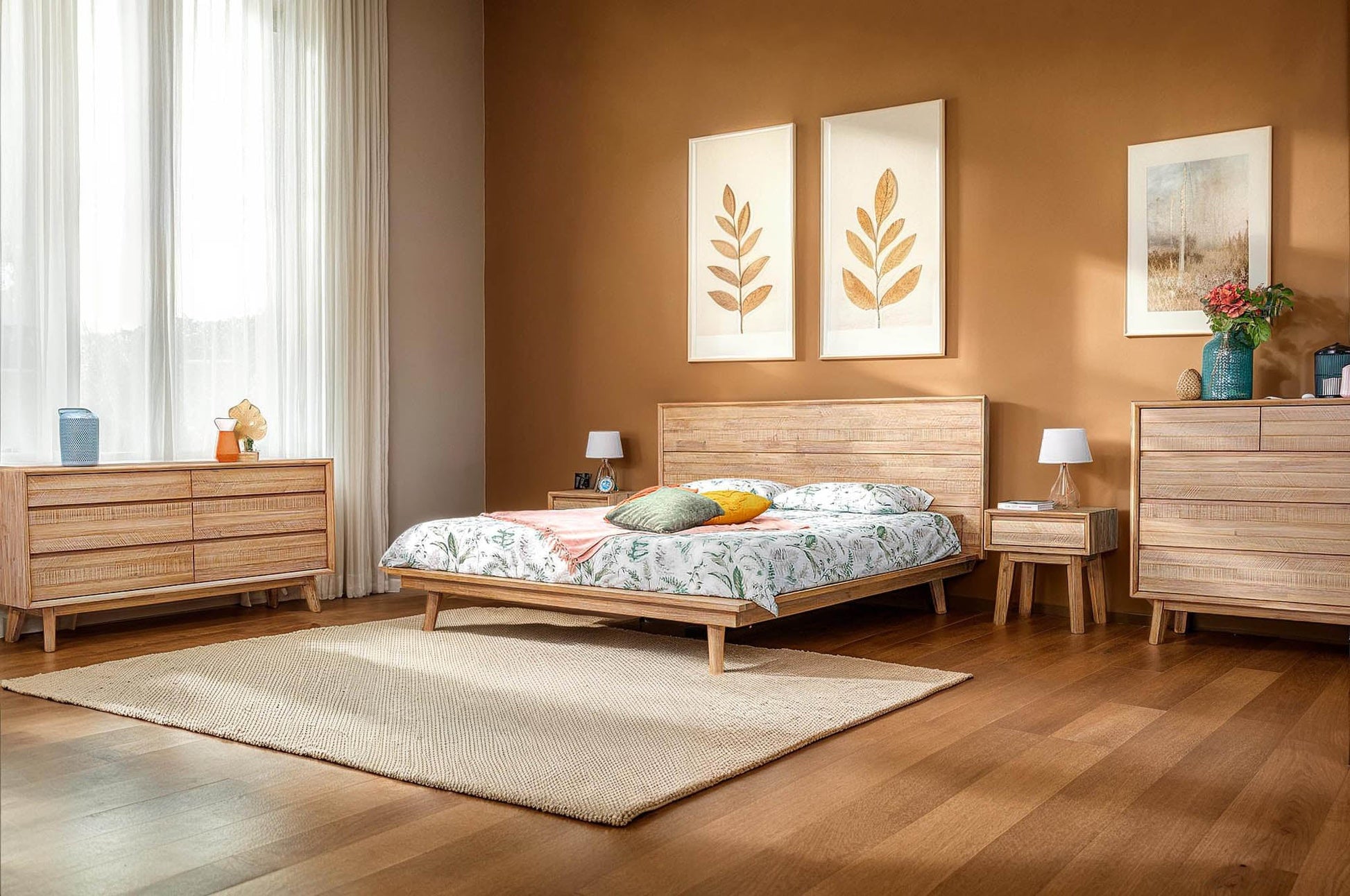 Gia King Bed - Light Driftwood - Central Designs