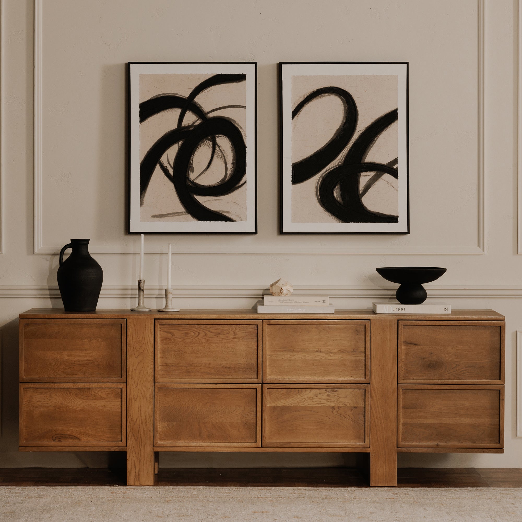 Lyra Vase Black Terracotta - Central Designs