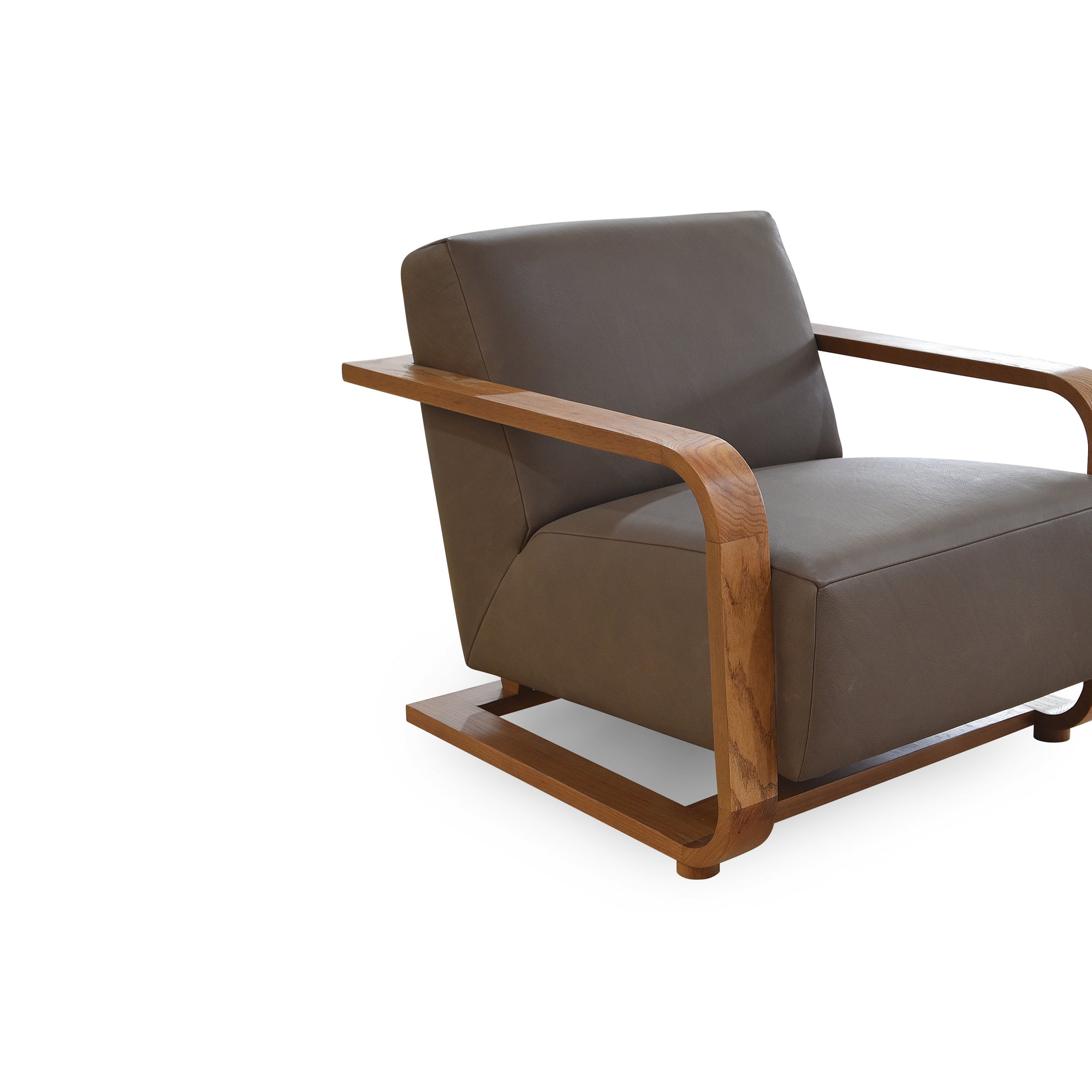 Eckersley Lounge Chair Cool Brown Leather