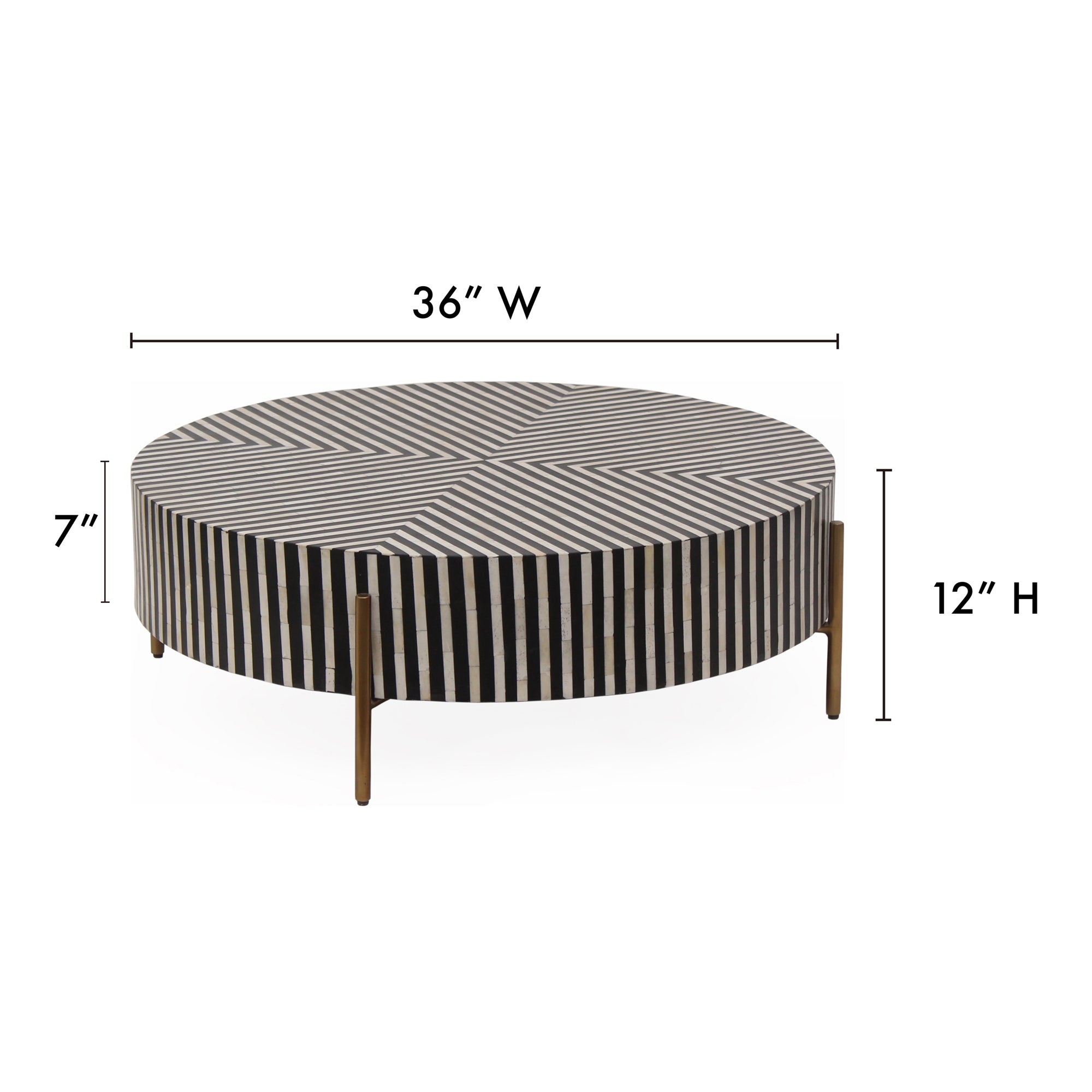 Chameau Small Coffee Table Black and White - Central Designs