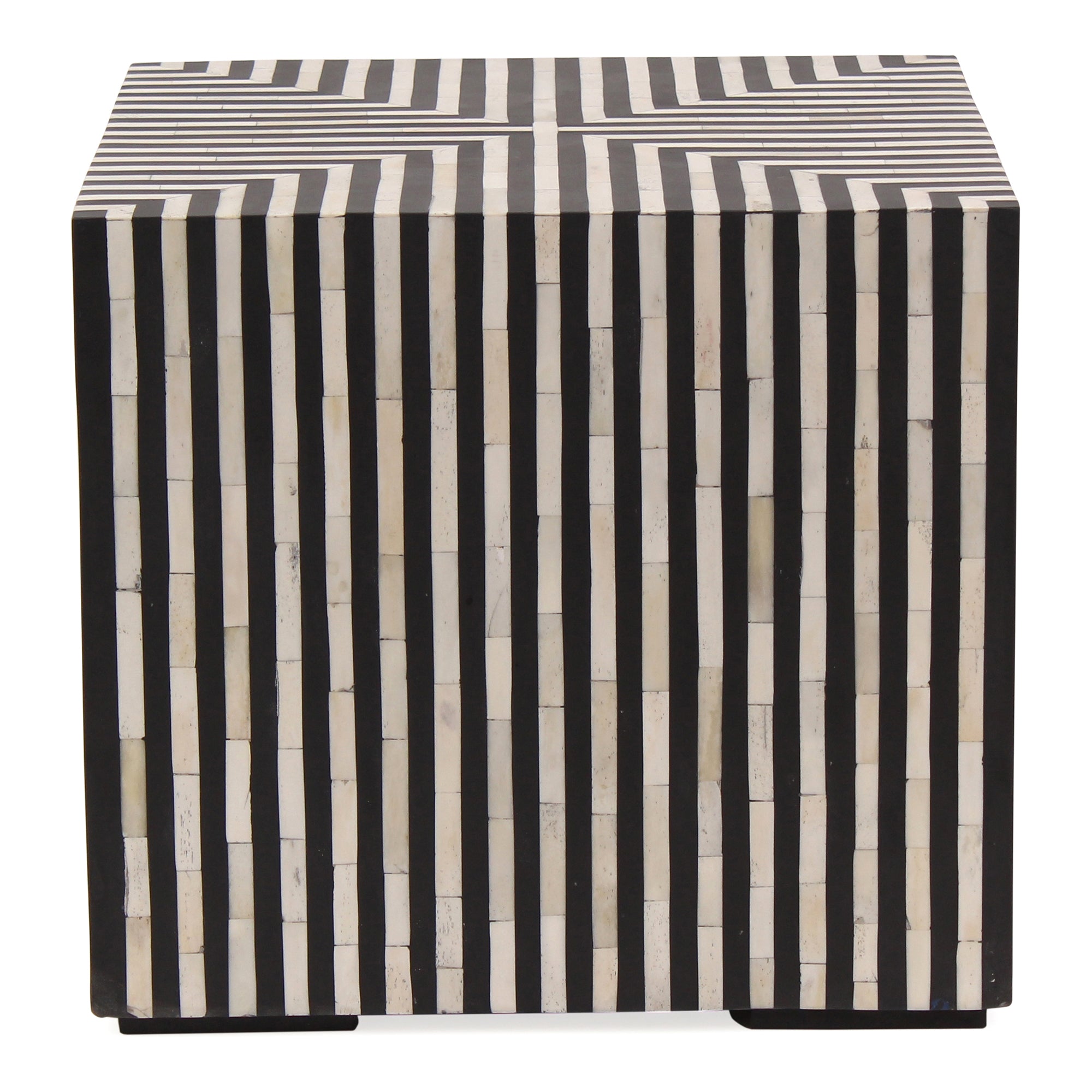 Terning Side Table Black and White