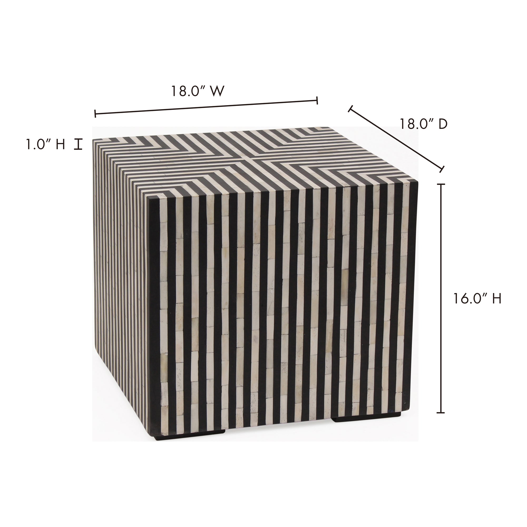 Terning Side Table Black and White