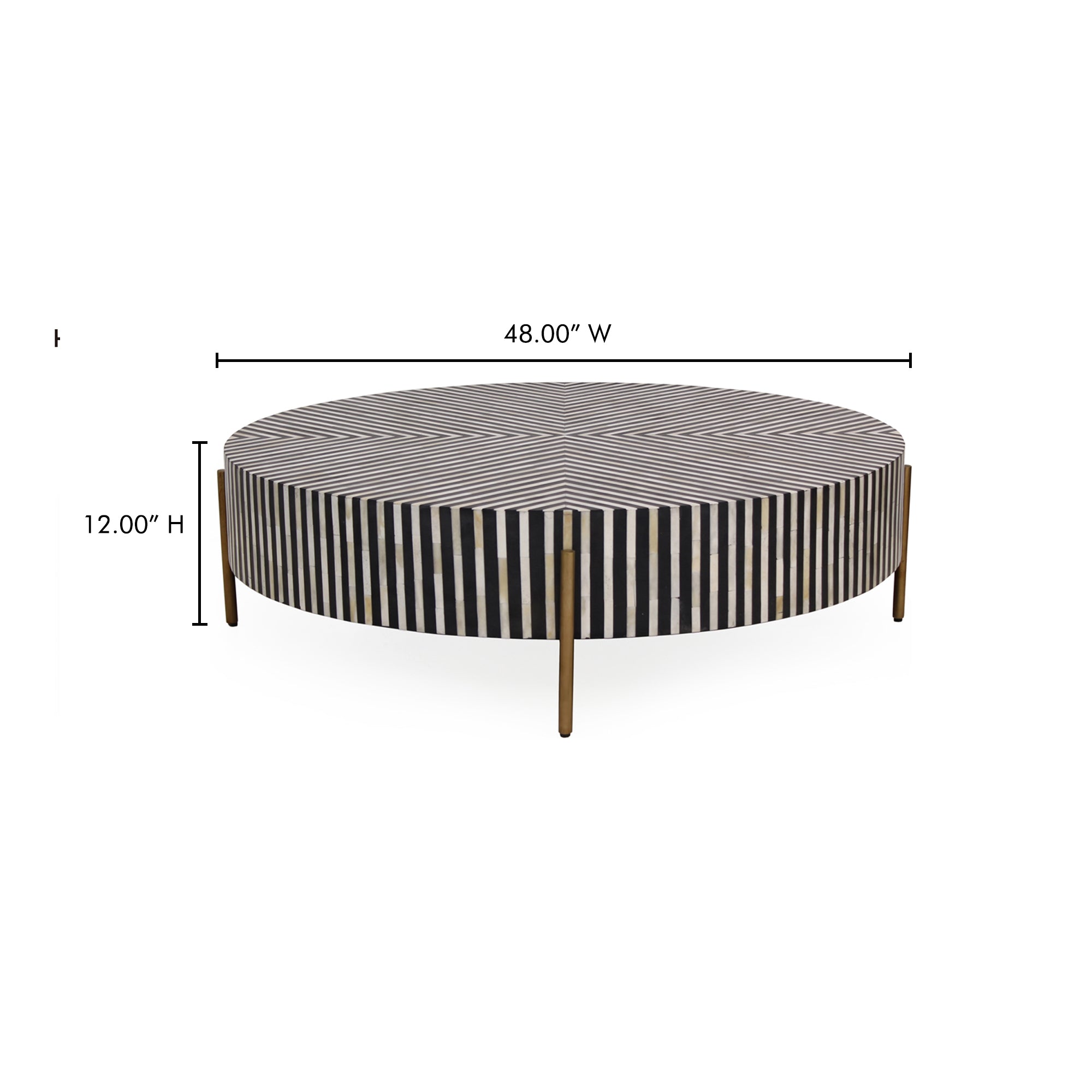 Chameau Large Coffee Table Black and White - Central Designs