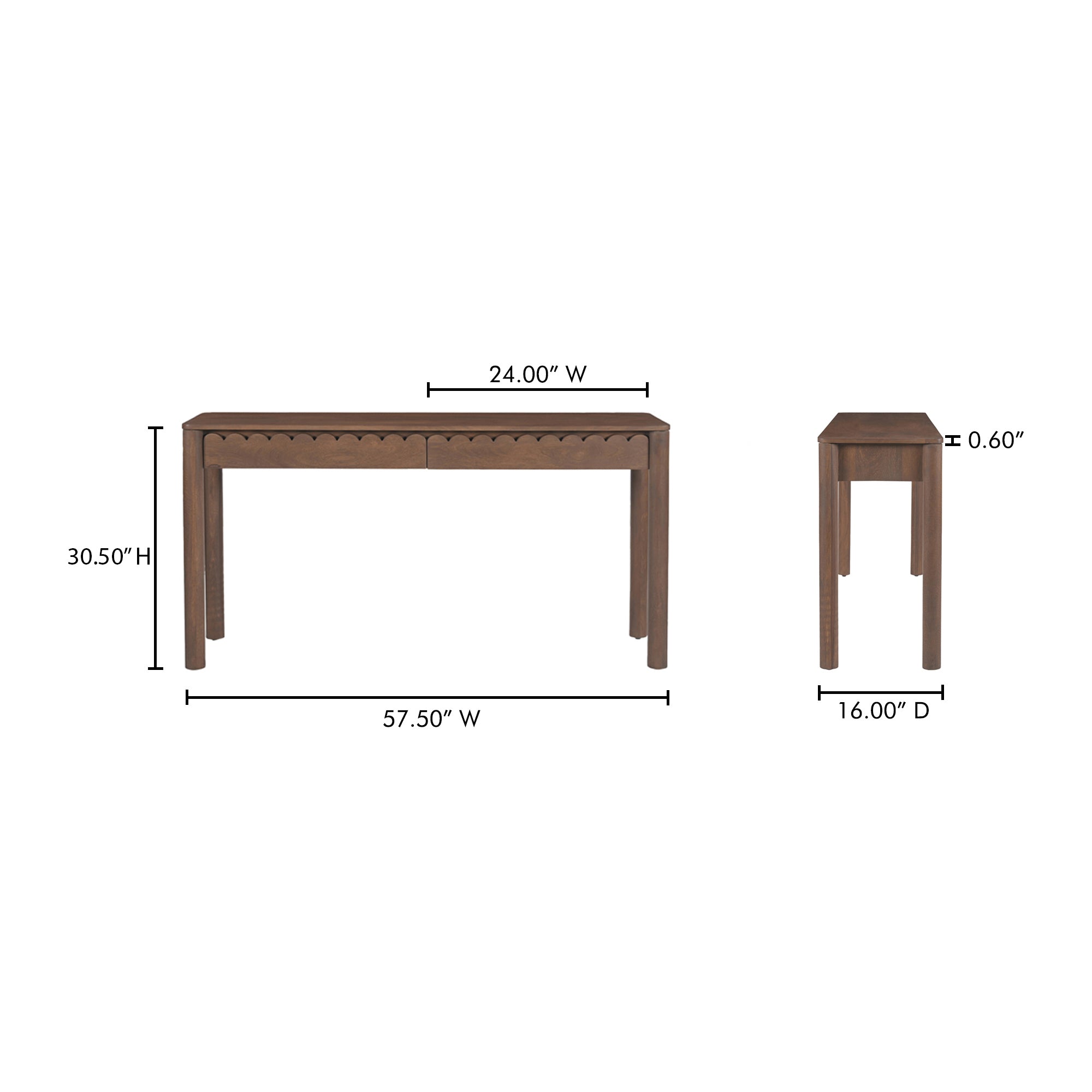 Wiley Console Table Vintage Brown - Central Designs