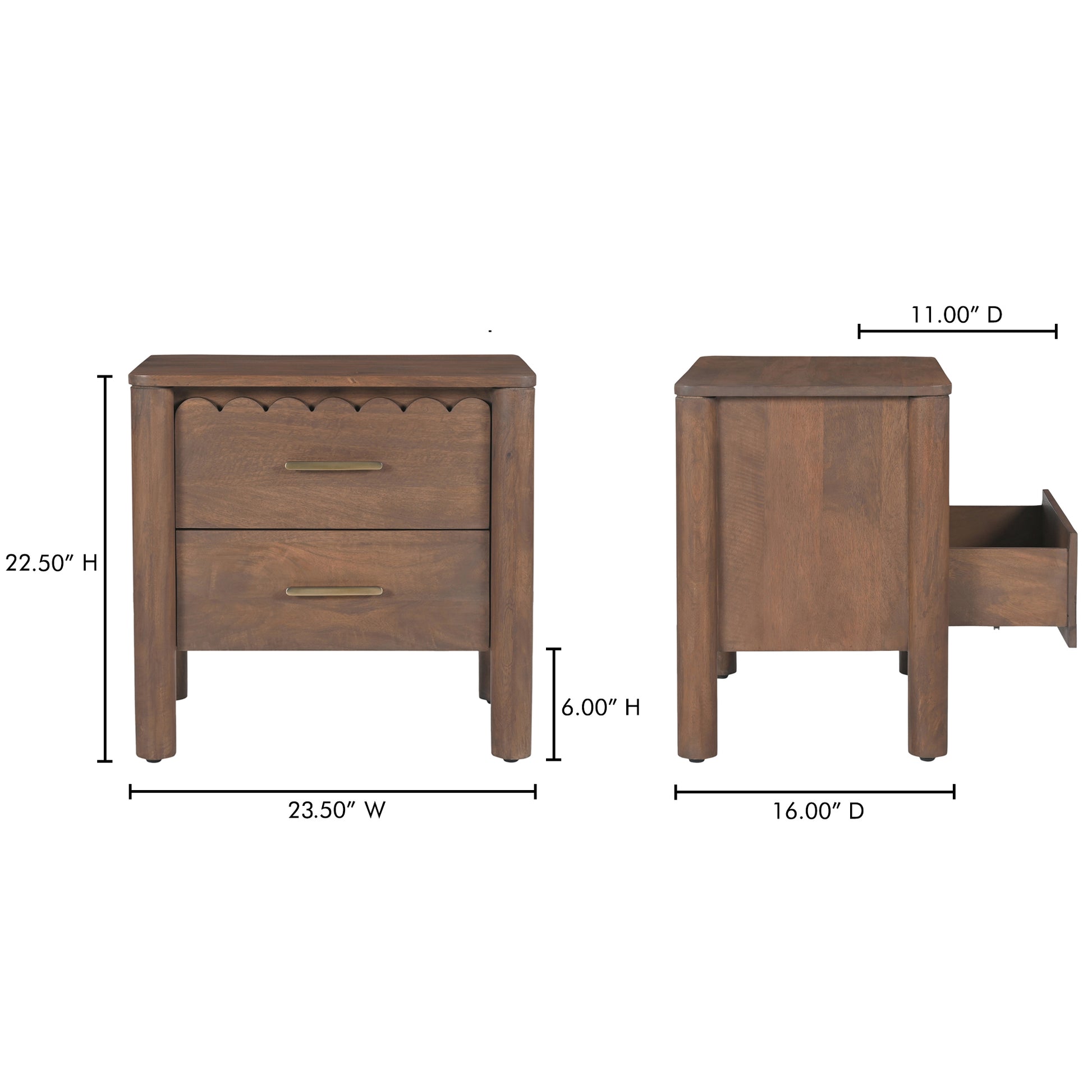 Wiley Nightstand Vintage Brown - Central Designs