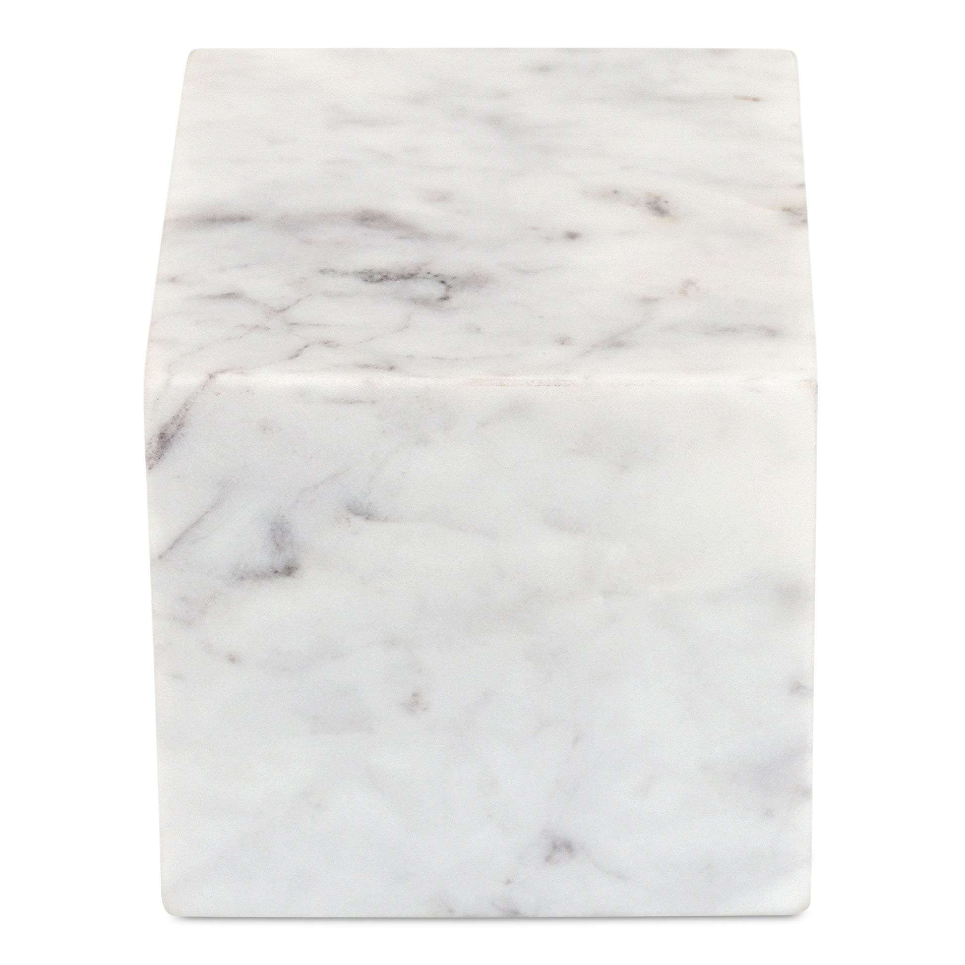 Cora Cube Tabletop Accent Banswara Purple White Marble - Central Designs