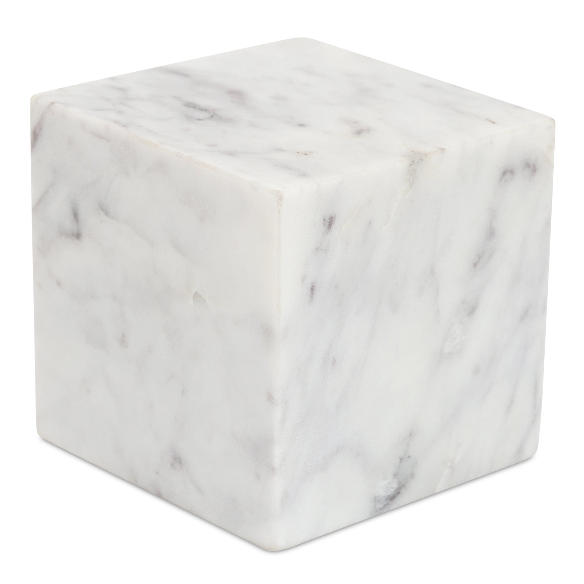 Cora Cube Tabletop Accent Banswara Purple White Marble - Central Designs