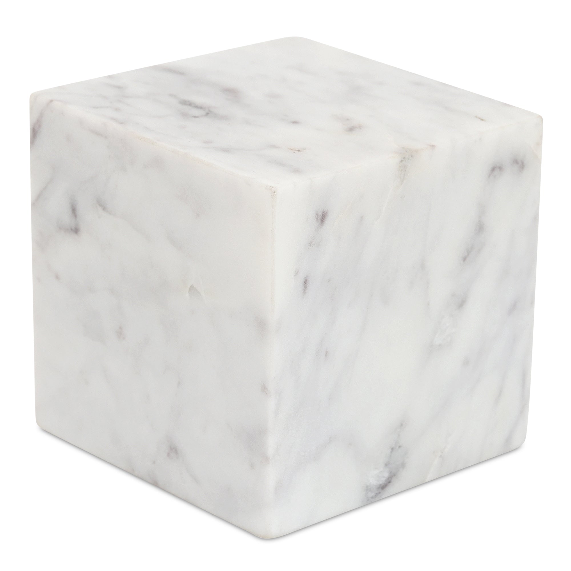 Cora Cube Tabletop Accent Banswara Purple White Marble - Central Designs