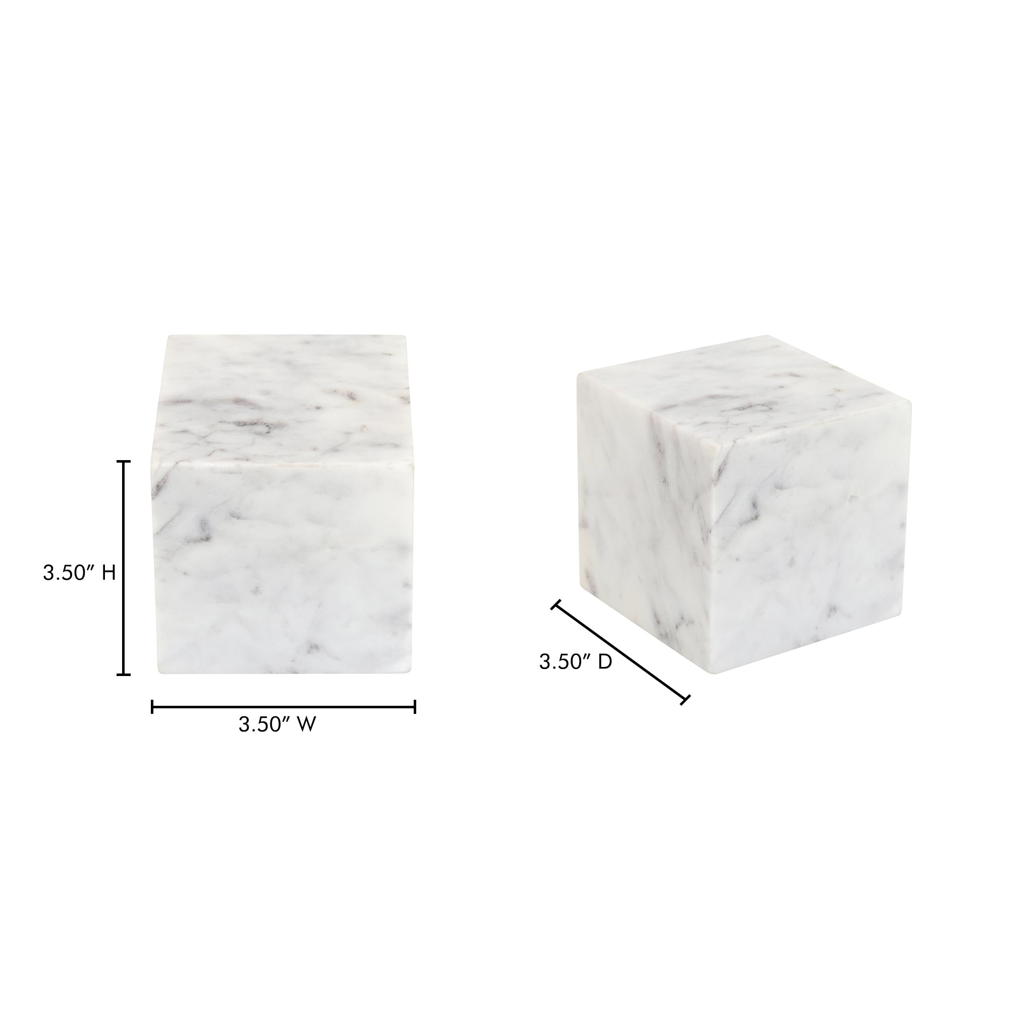 Cora Cube Tabletop Accent Banswara Purple White Marble - Central Designs