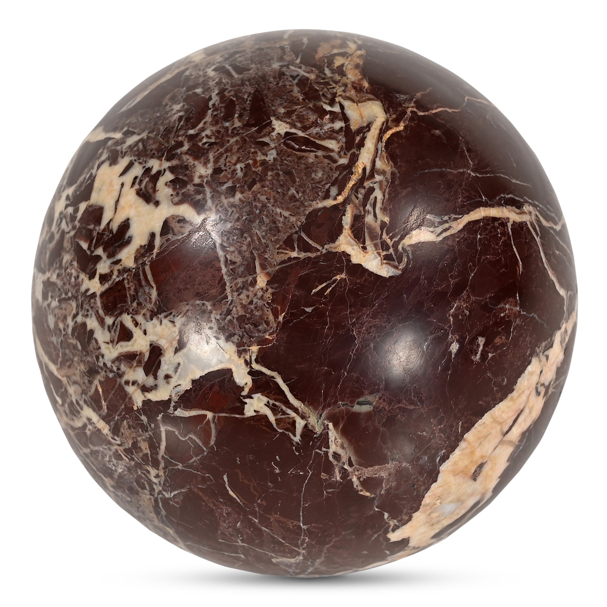 Odessa Sphere Tabletop Accent Red Levanto Marble - Central Designs