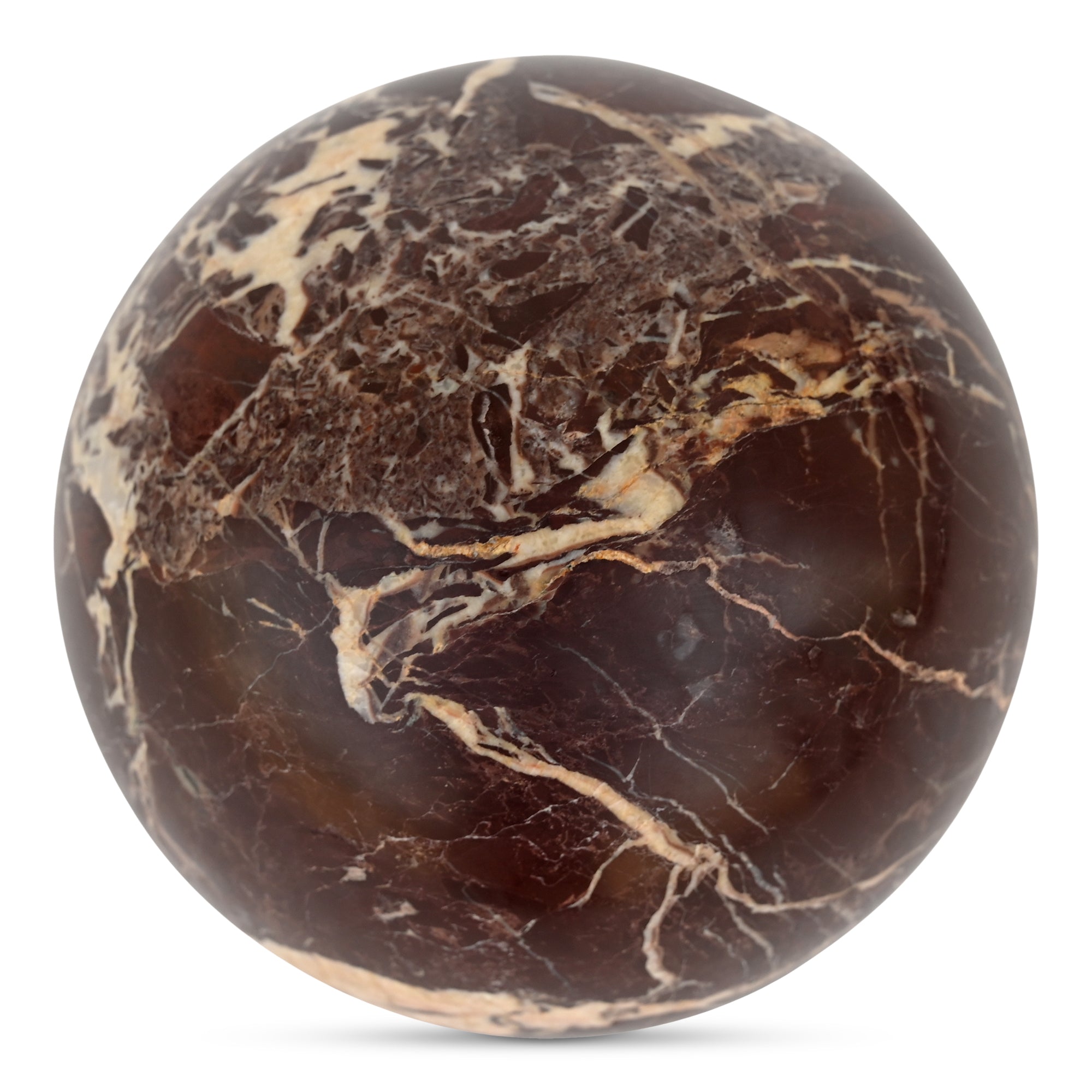 Odessa Sphere Tabletop Accent Red Levanto Marble - Central Designs