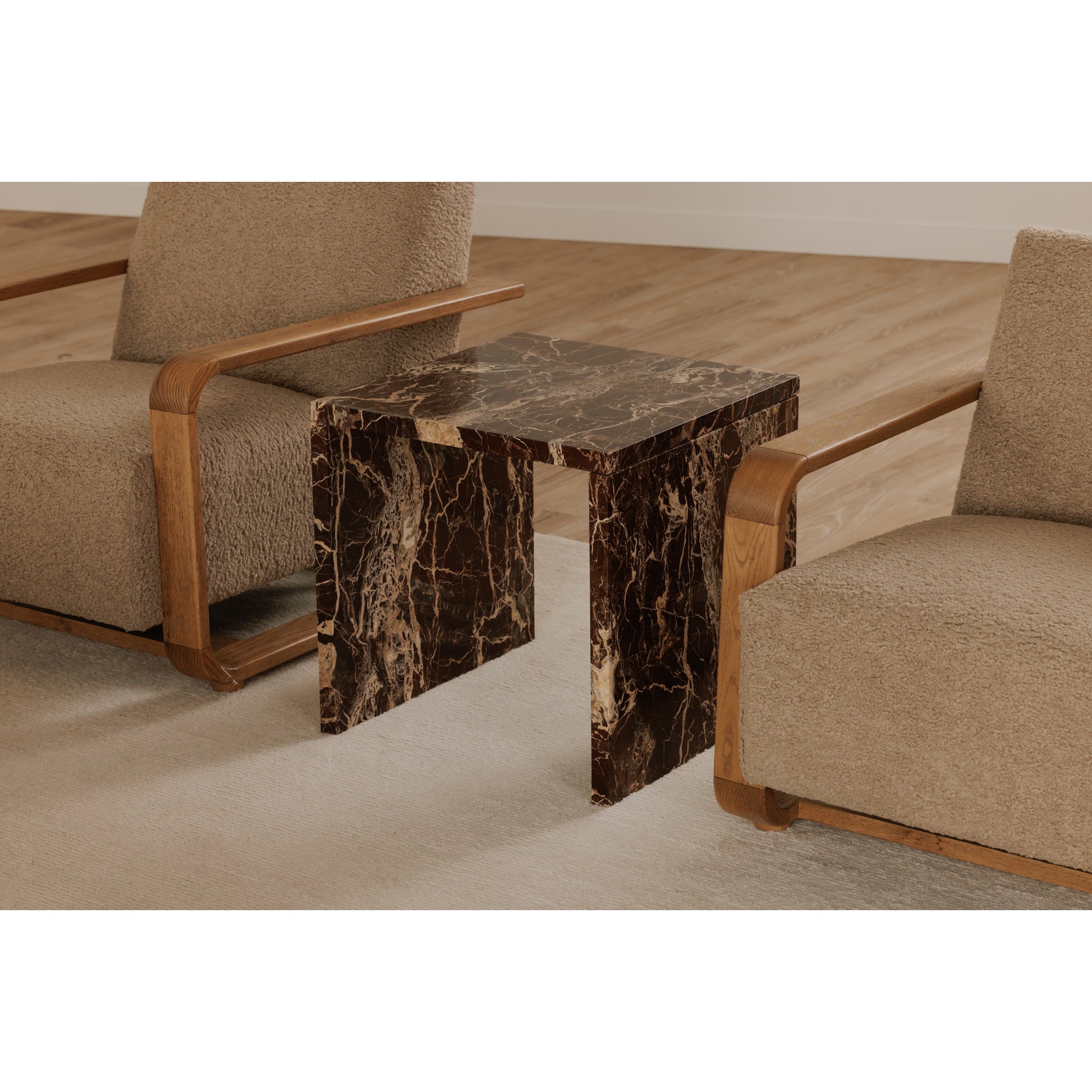 Rosa Accent Table Rosso Levanto Marble - Central Designs