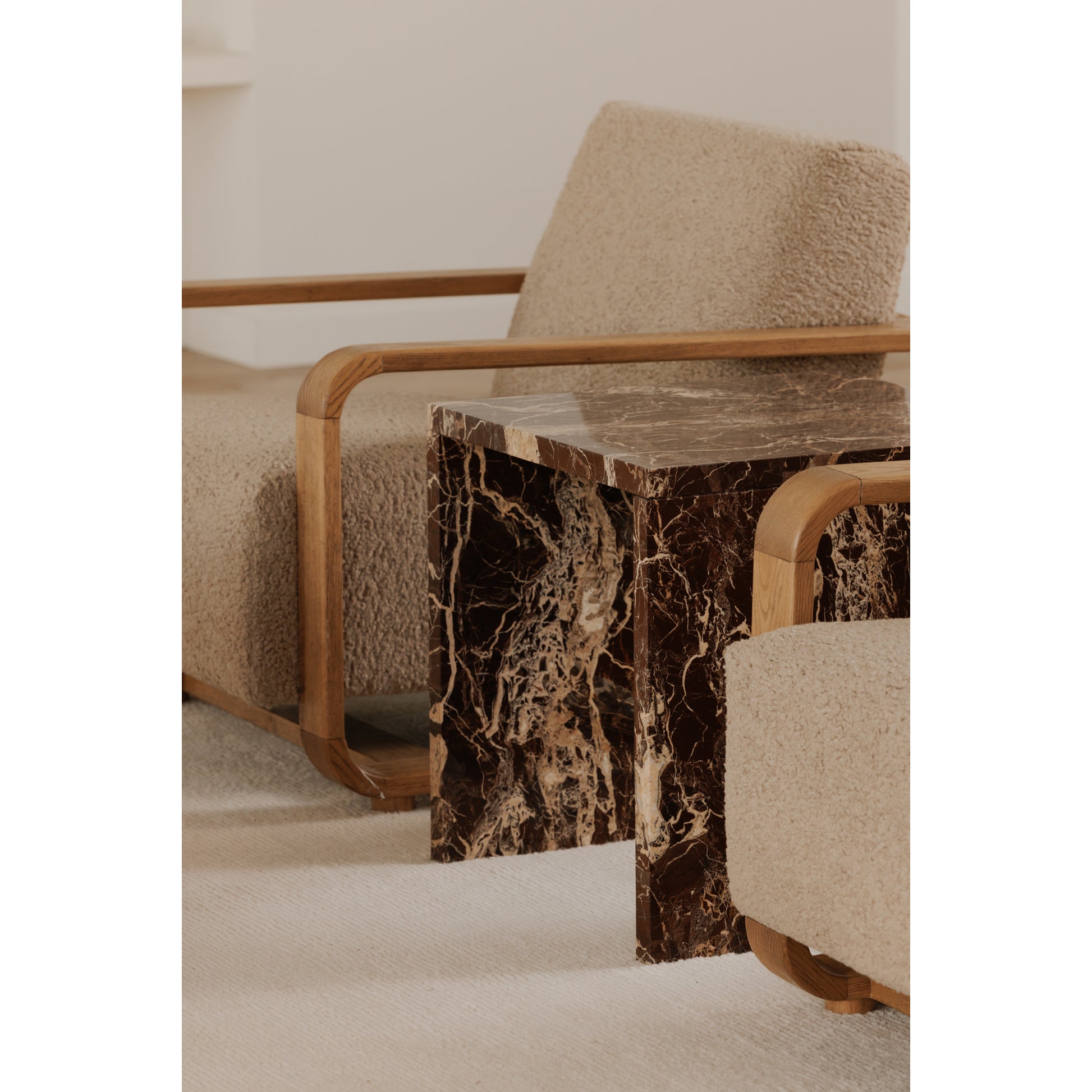 Rosa Accent Table Rosso Levanto Marble - Central Designs