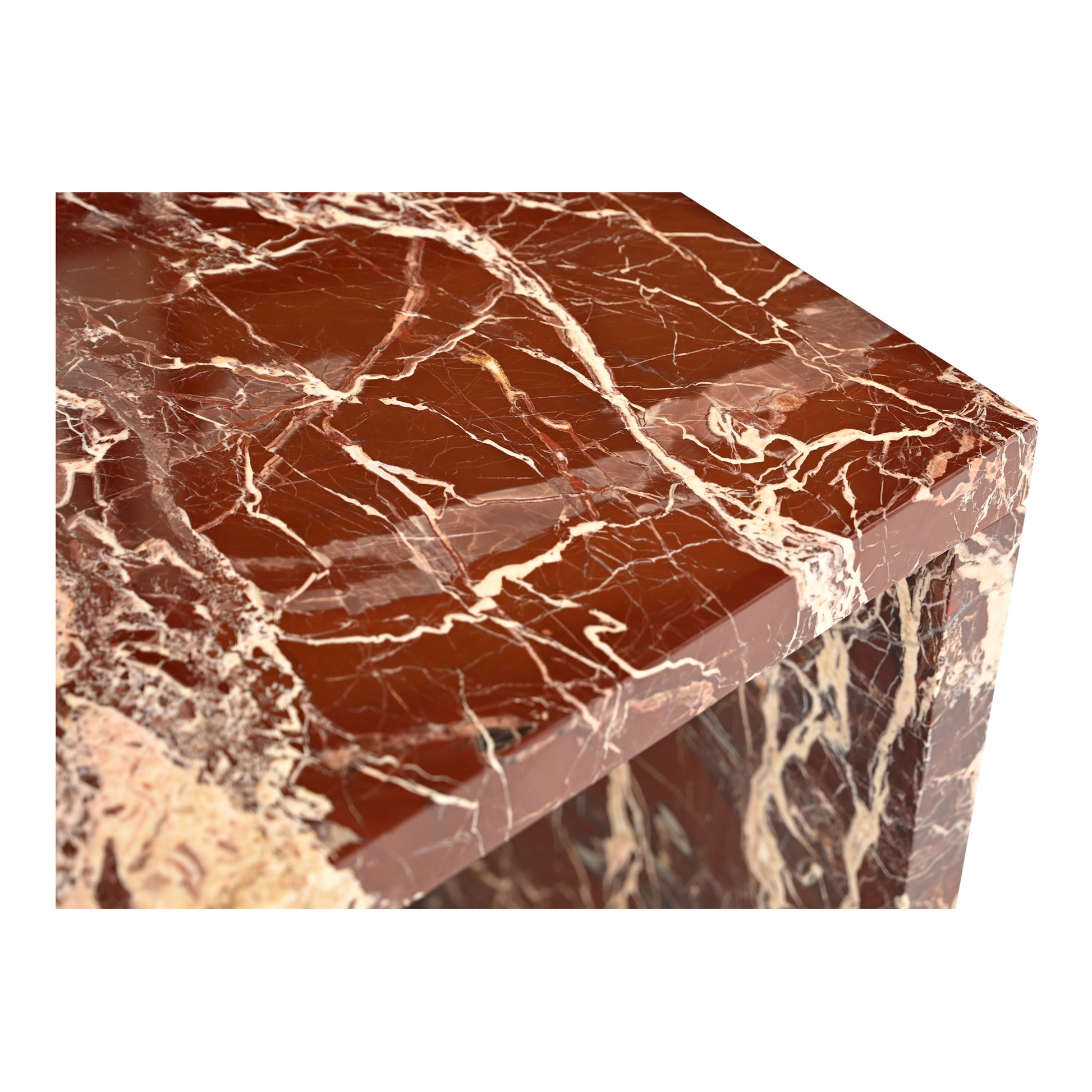 Rosa Accent Table Rosso Levanto Marble - Central Designs