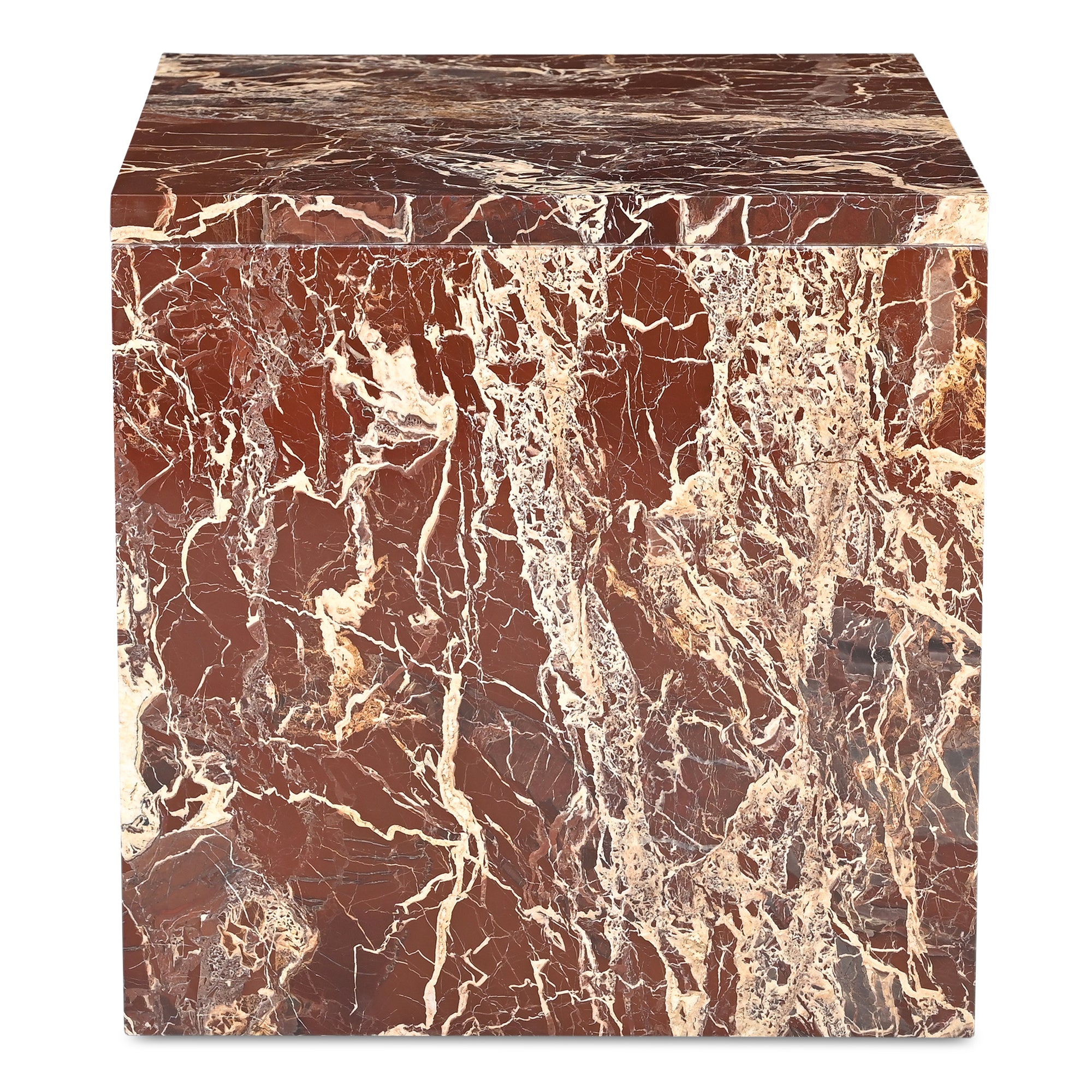 Rosa Accent Table Rosso Levanto Marble - Central Designs