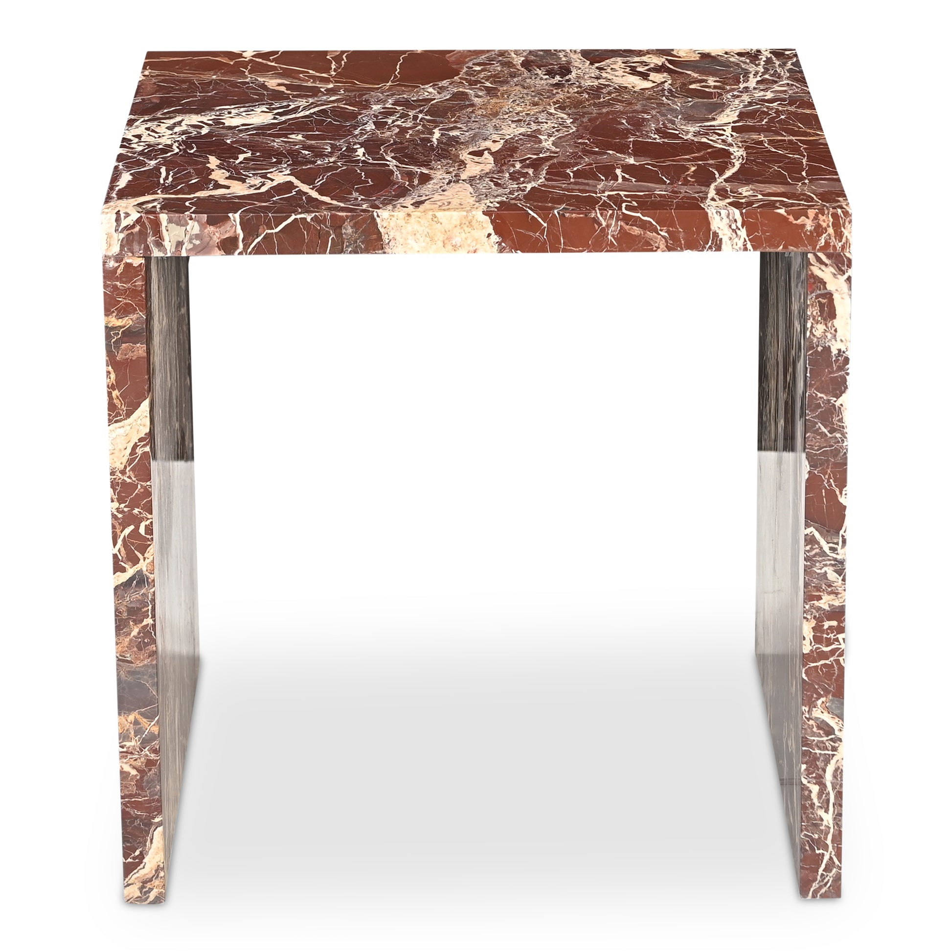 Rosa Accent Table Rosso Levanto Marble - Central Designs