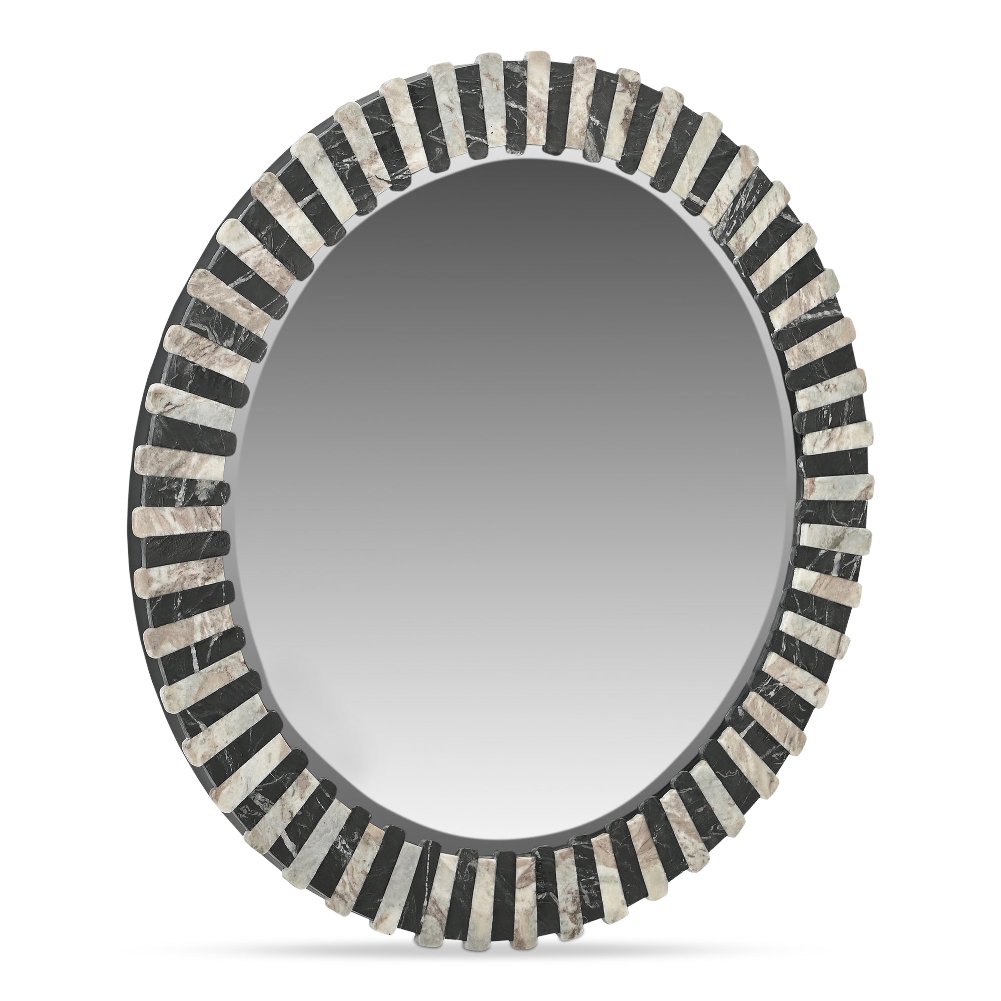 Isolde Mirror Black and Beige Marble