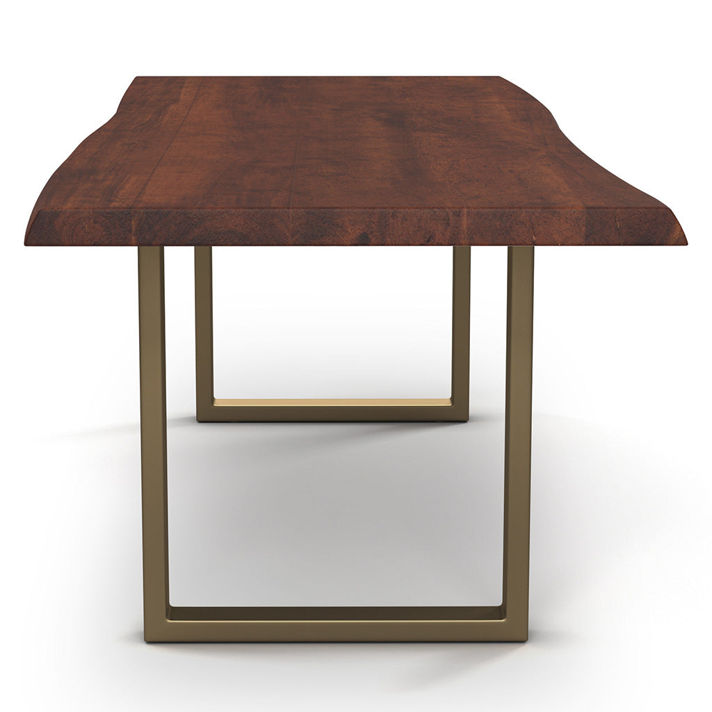 Brooks - Dining Table - U Base - 40" x 116" - Americano Top - Brass Base