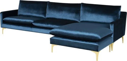 Anders Sectional Sofa in Midnight Blue - Central Designs