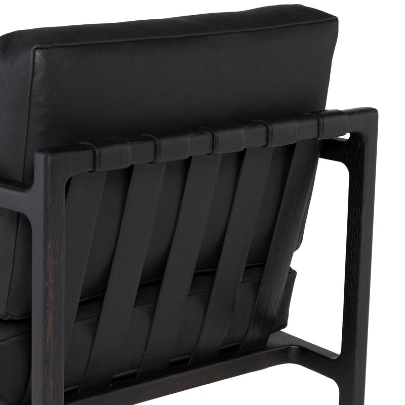 Lian Occasional Chair in Raven Leather