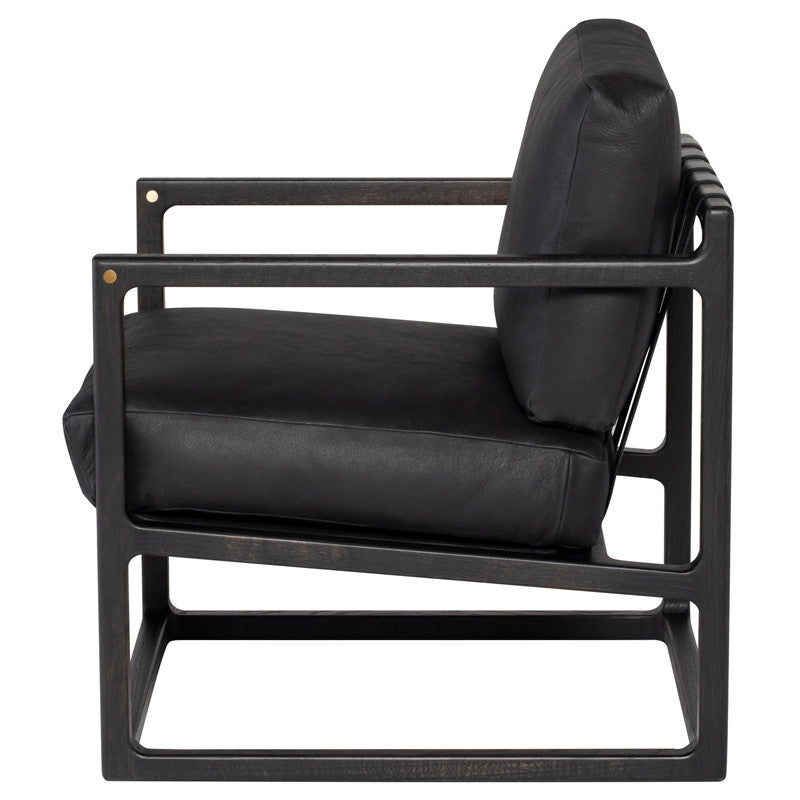 Lian Occasional Chair in Raven Leather