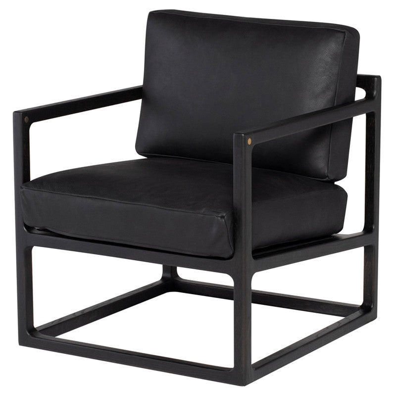 Lian Occasional Chair in Raven Leather