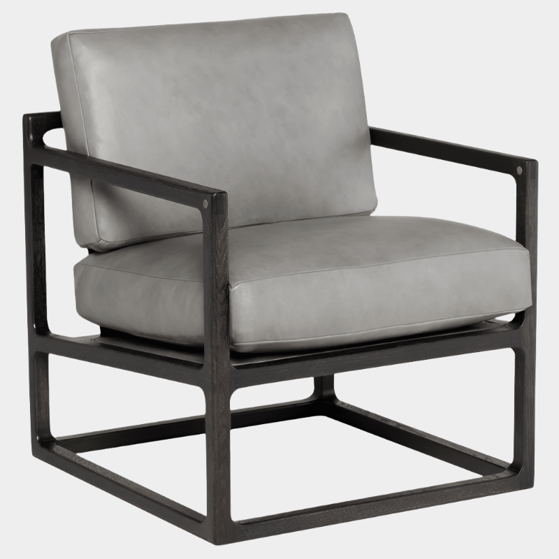 Lian Occasional Chair in Dove Leather - Central Designs