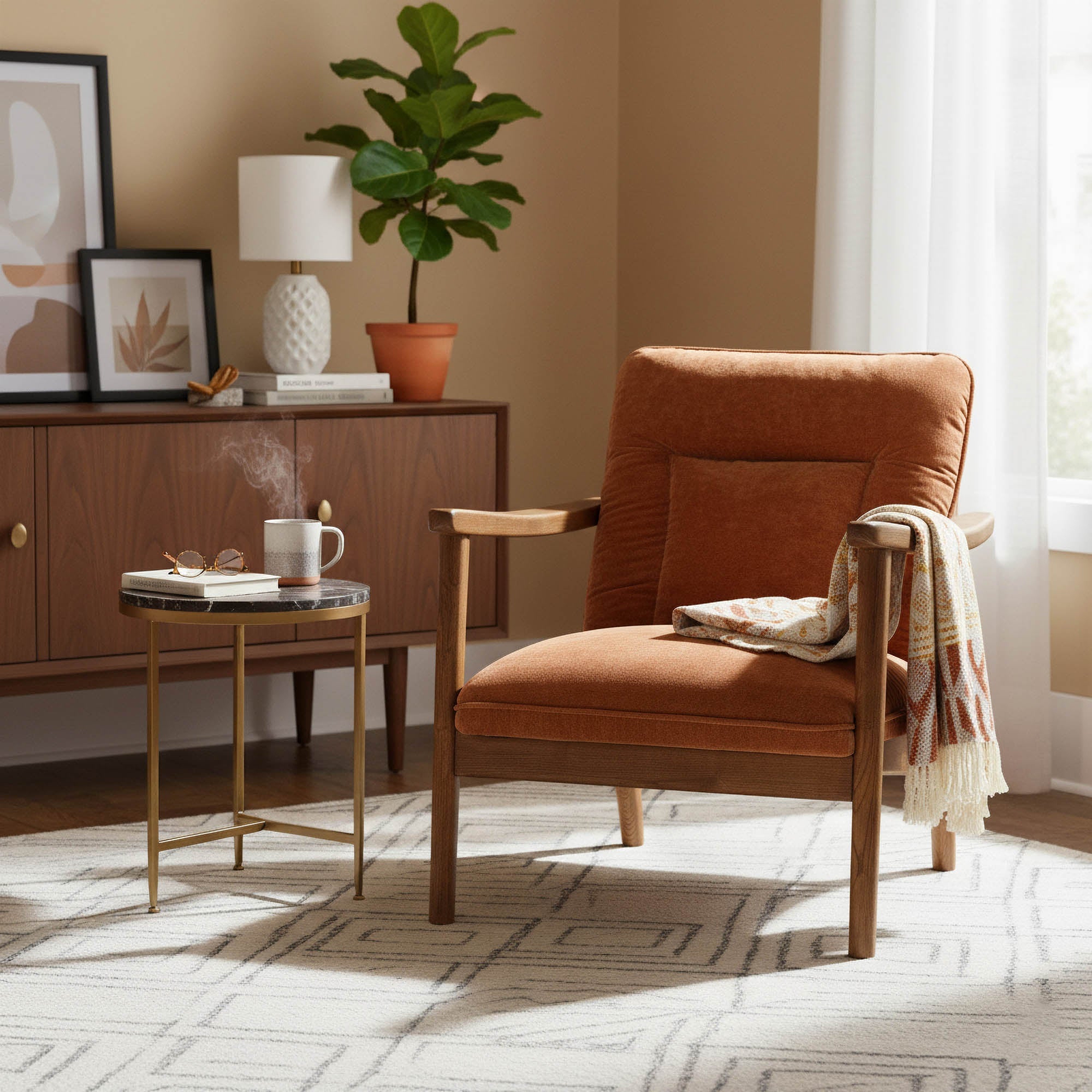 Highland Club Chair - Rust - Central Designs