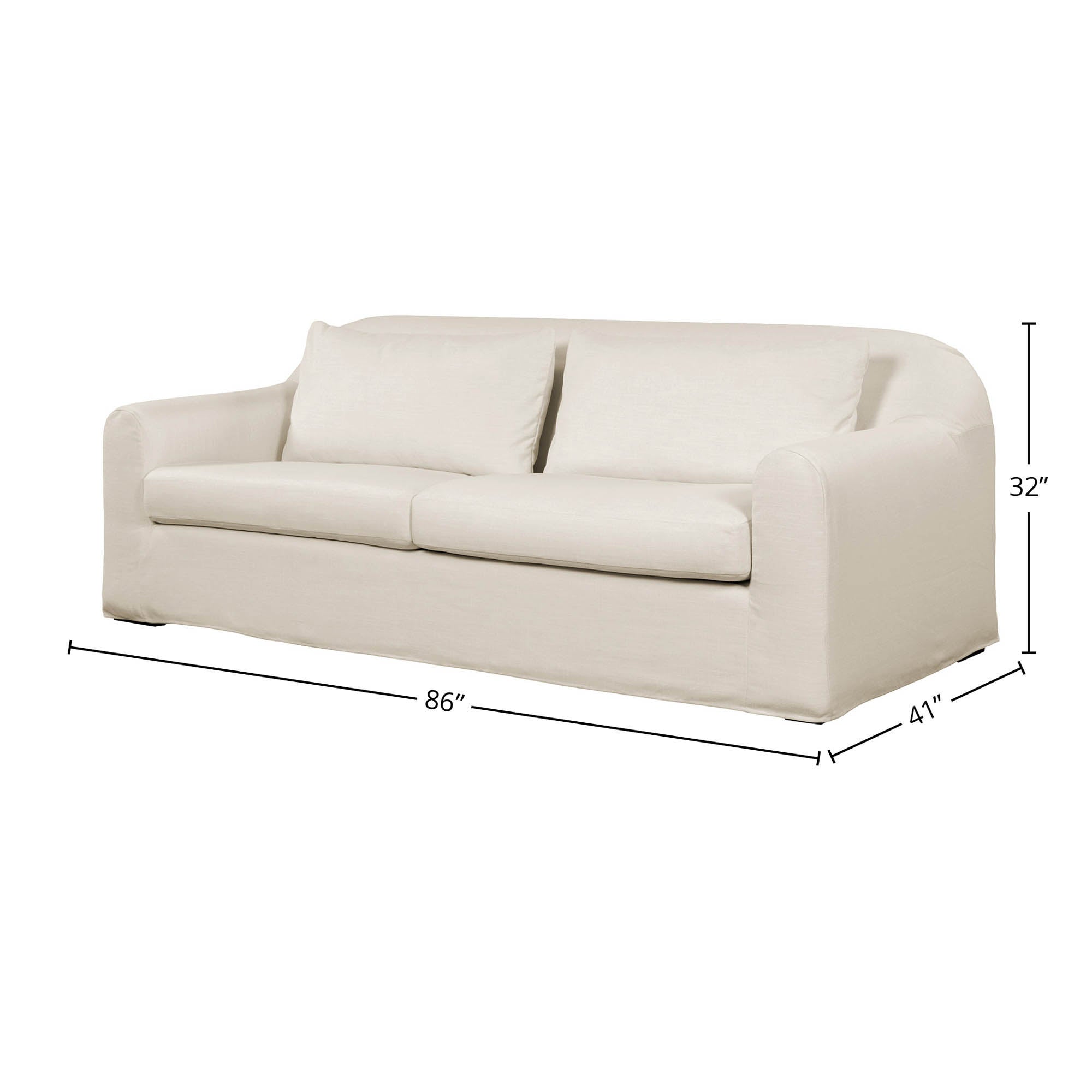 Harper Slipcover Only - Linen Ivory - Central Designs