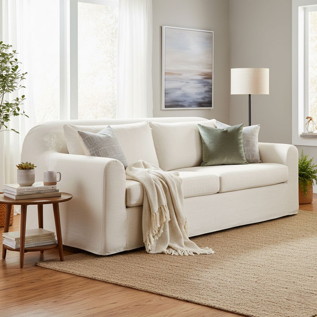 Harper Slipcover Sofa - Linen Ivory - Central Designs