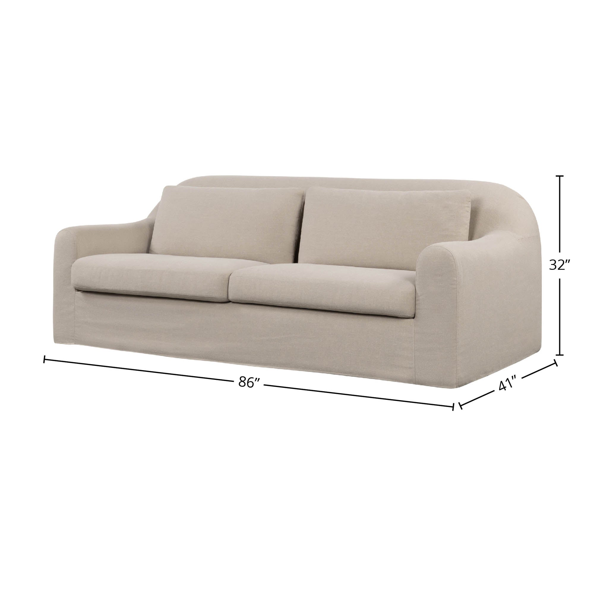 Harper Slipcover Only - Linen Malt - Central Designs
